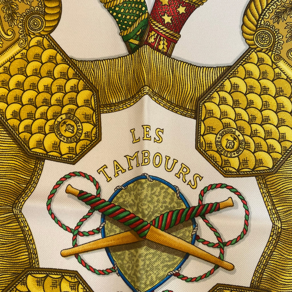 Hermès Les Tambours Silk Scarf