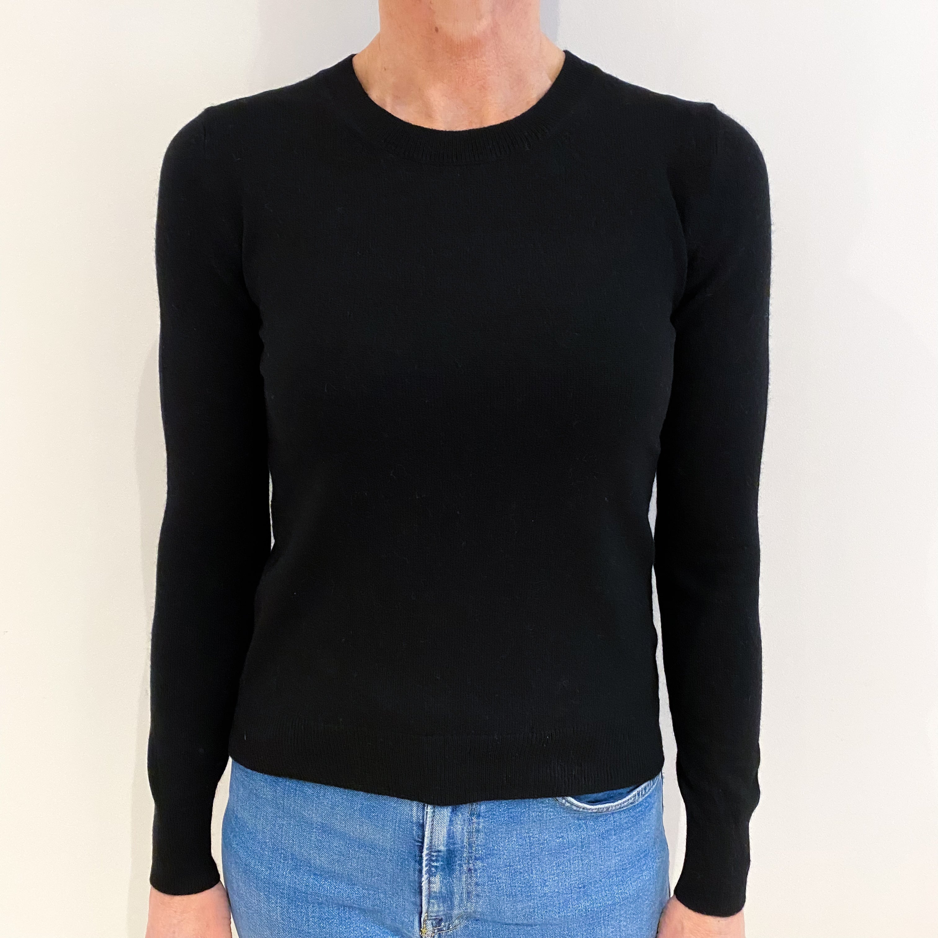 Black Cashmere Crew Neck Jumper Small