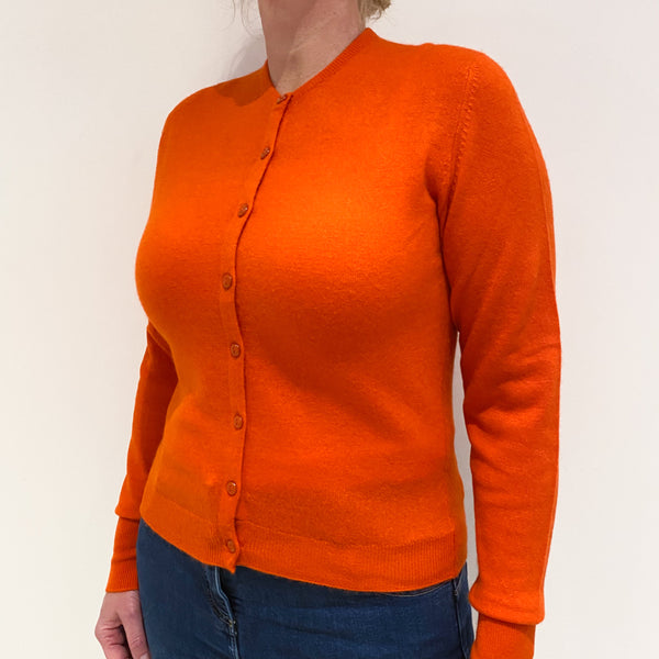 Tangerine Orange Cashmere Cardigan Large