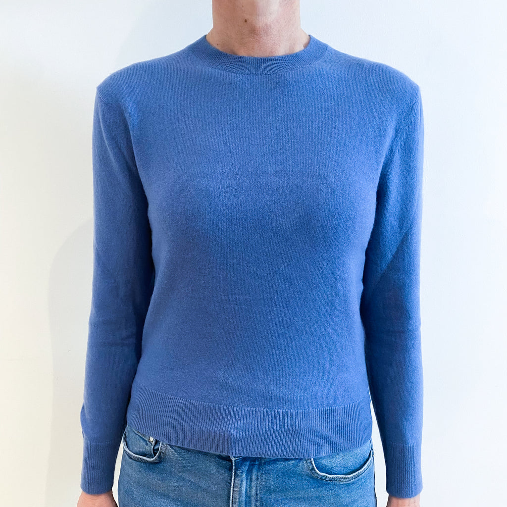 Denim Blue Cashmere Crew Neck Jumper Small