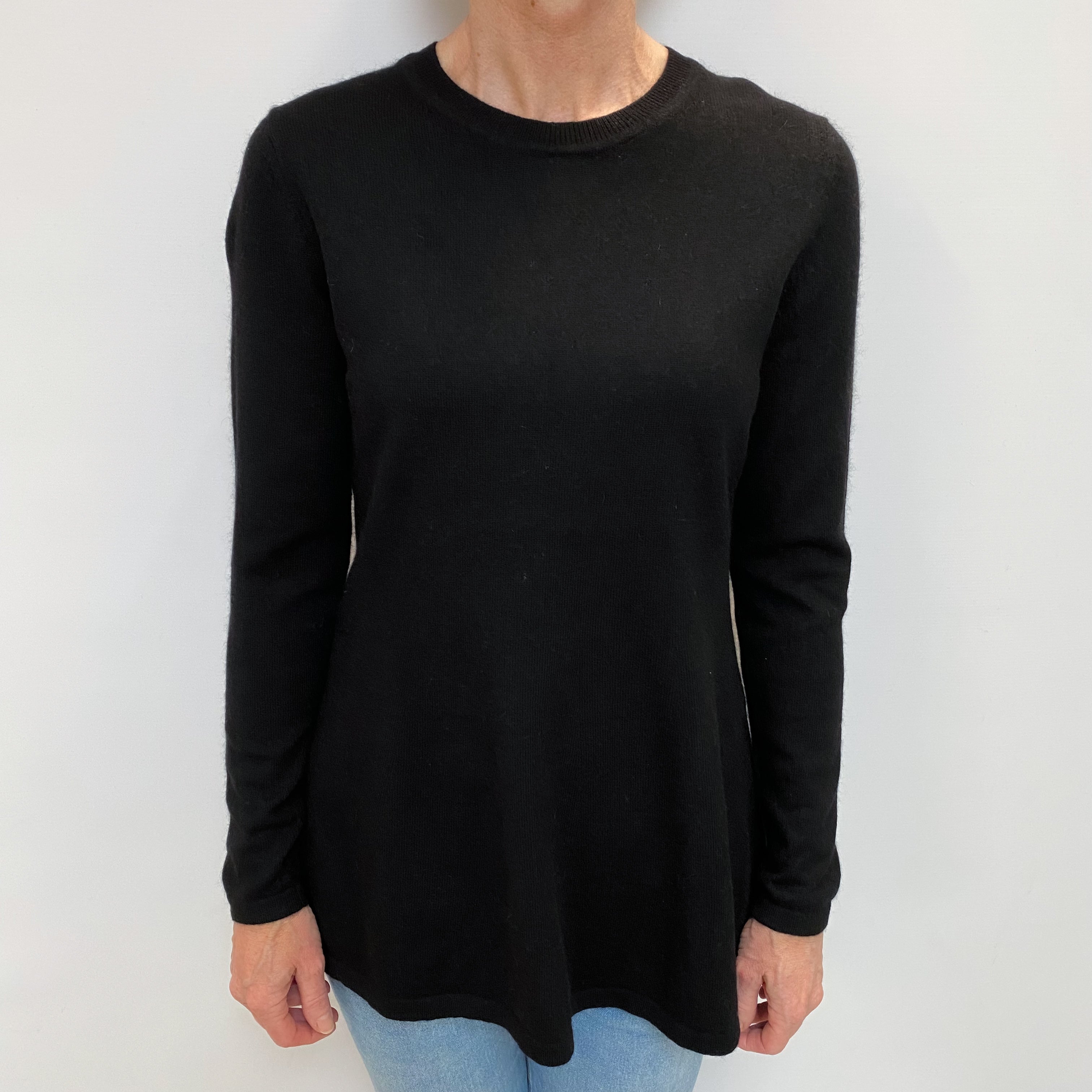 Black Cashmere Crew Neck Jumper Small