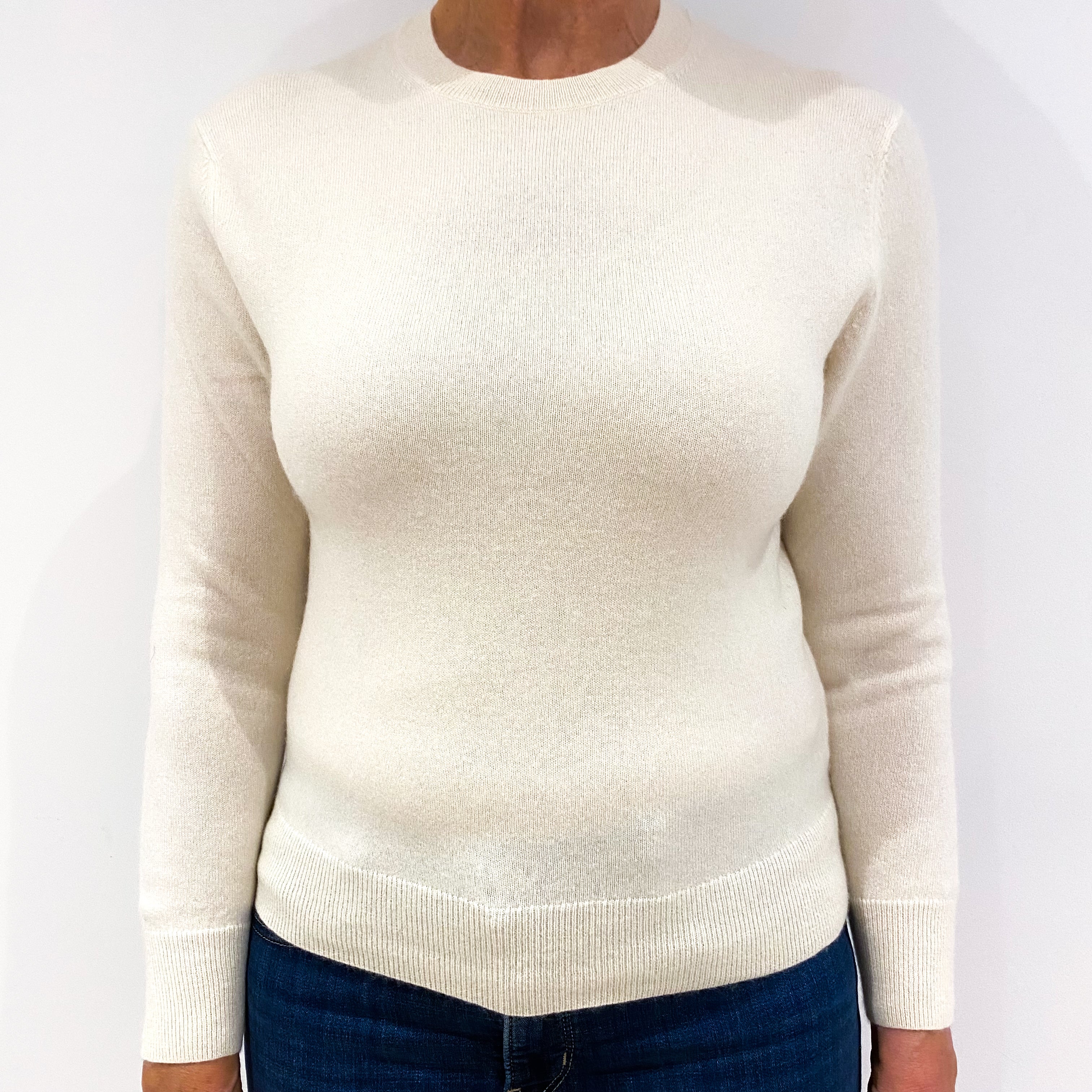 Cream Cashmere Crew Neck Jumper Medium