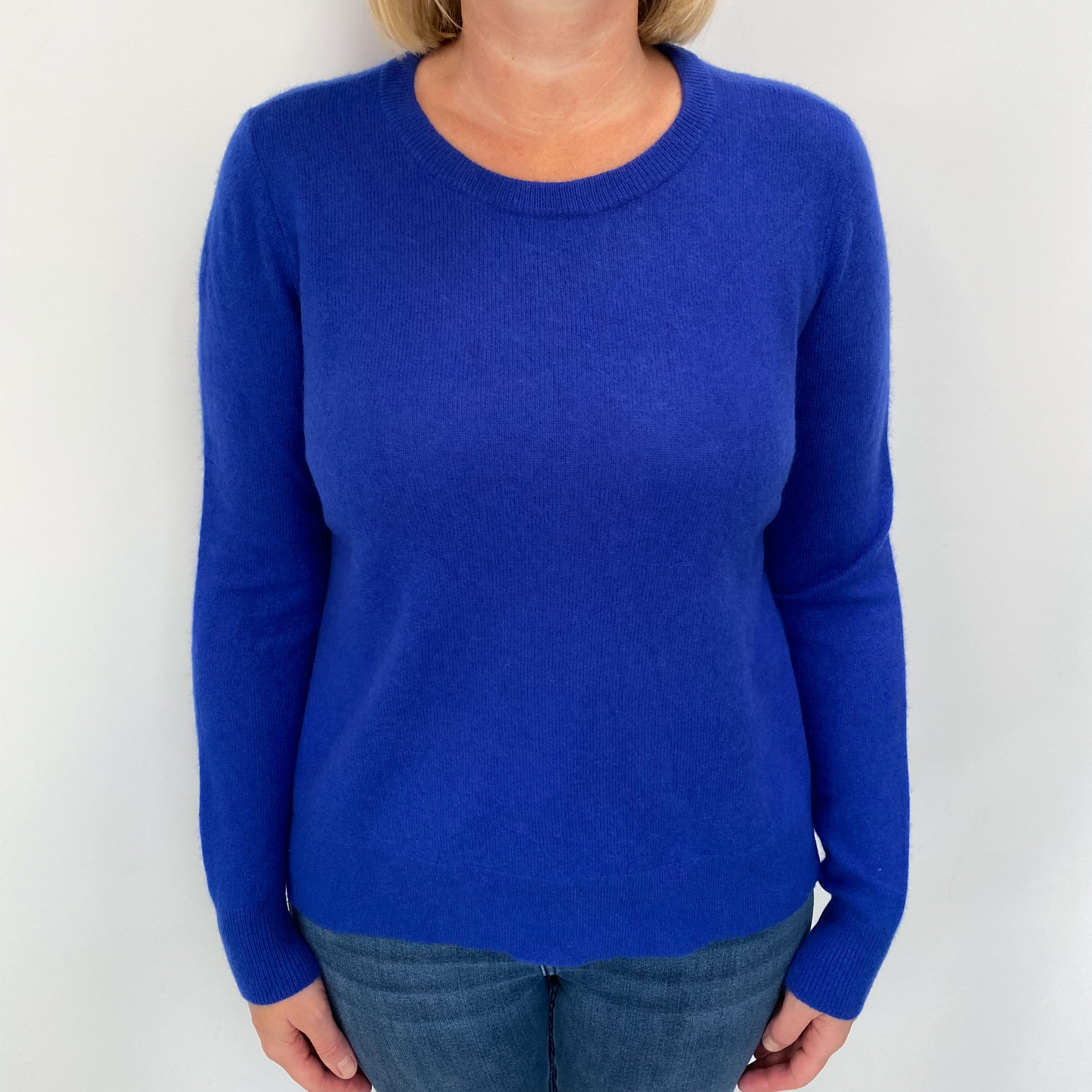 Royal Blue Cashmere Crew Neck Jumper Large