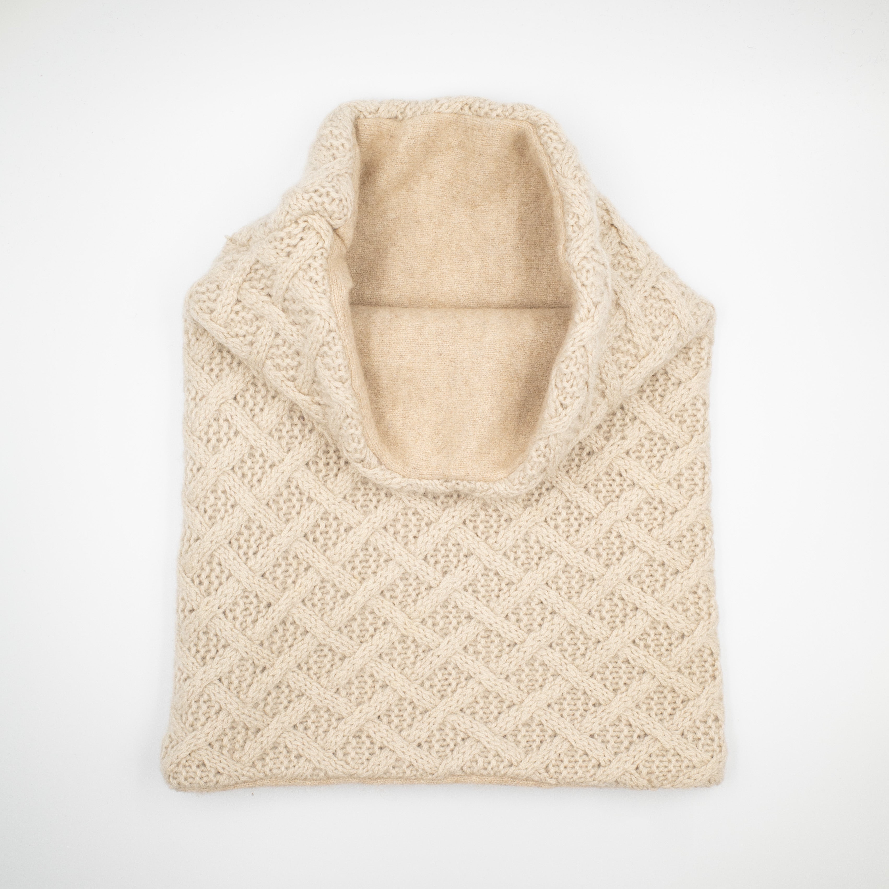 Fawn Lattice Knit Luxury Double Layered Snood