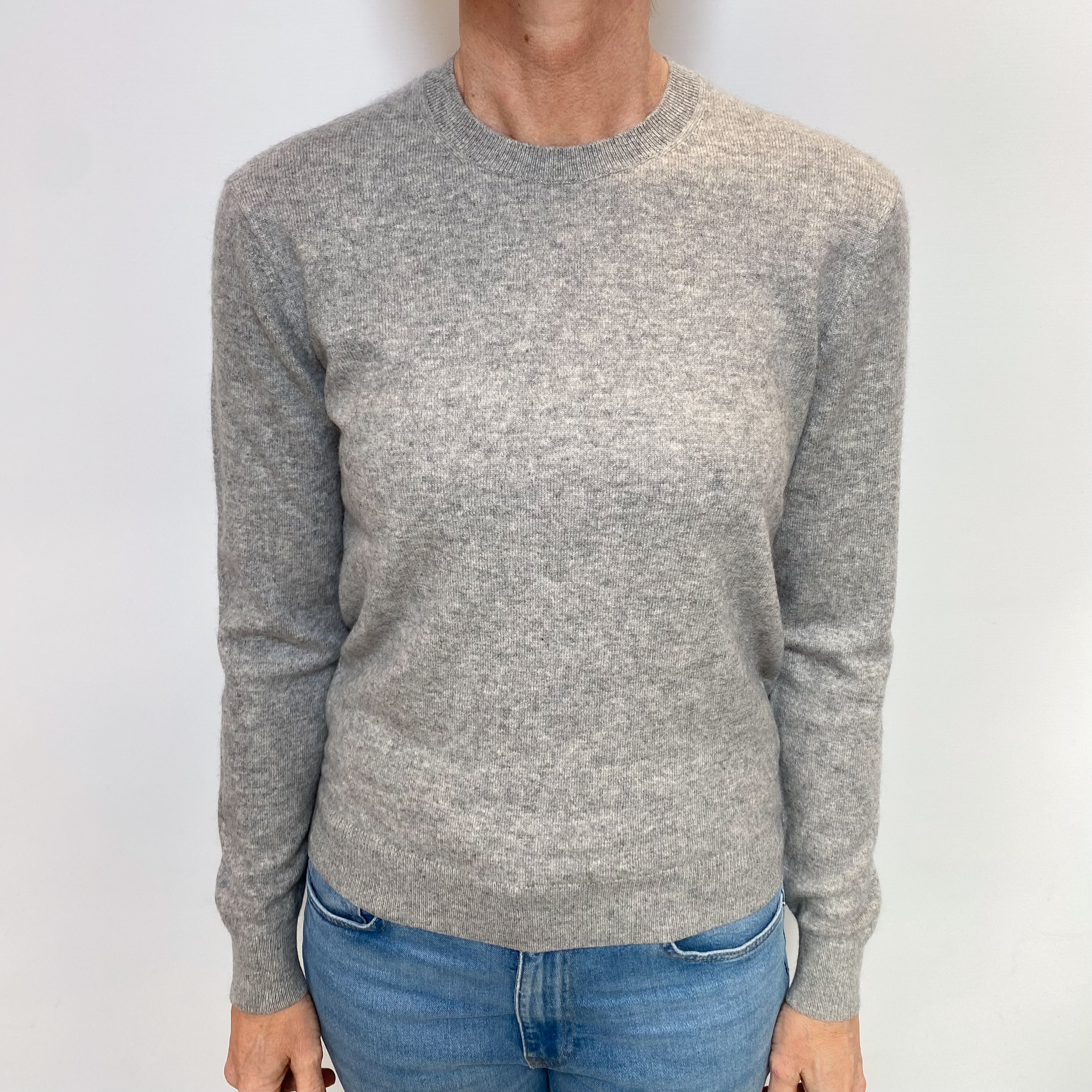 Smoke Grey Cashmere Crew Neck Jumper Small