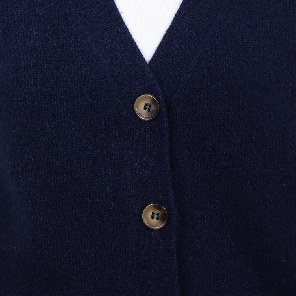 Brand New Navy Luxury Cashmere V Neck Waistcoat Extra Large UK 20-22