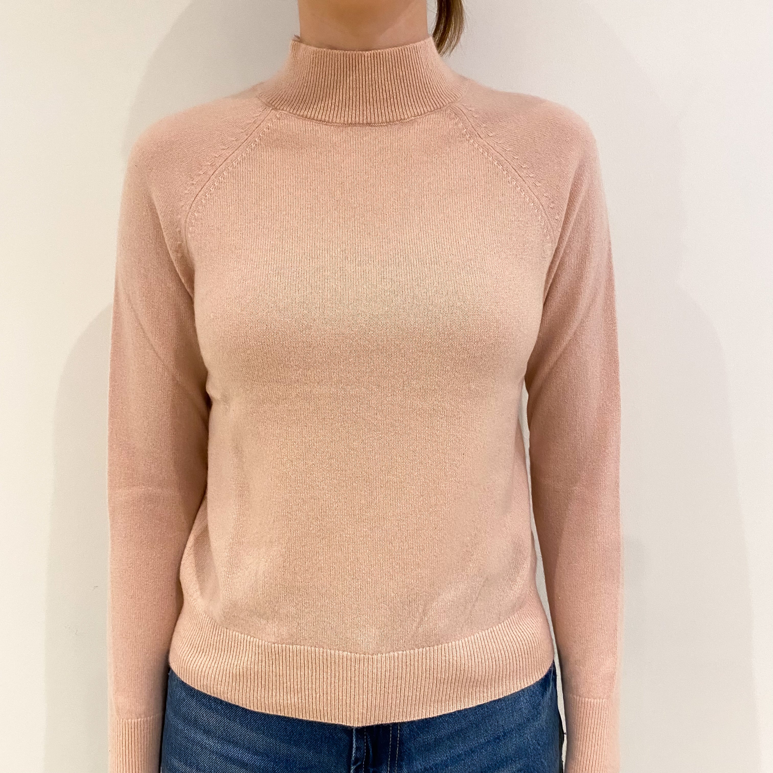 Everlane Shell Pink Cashmere Turtle Neck Jumper Extra Small
