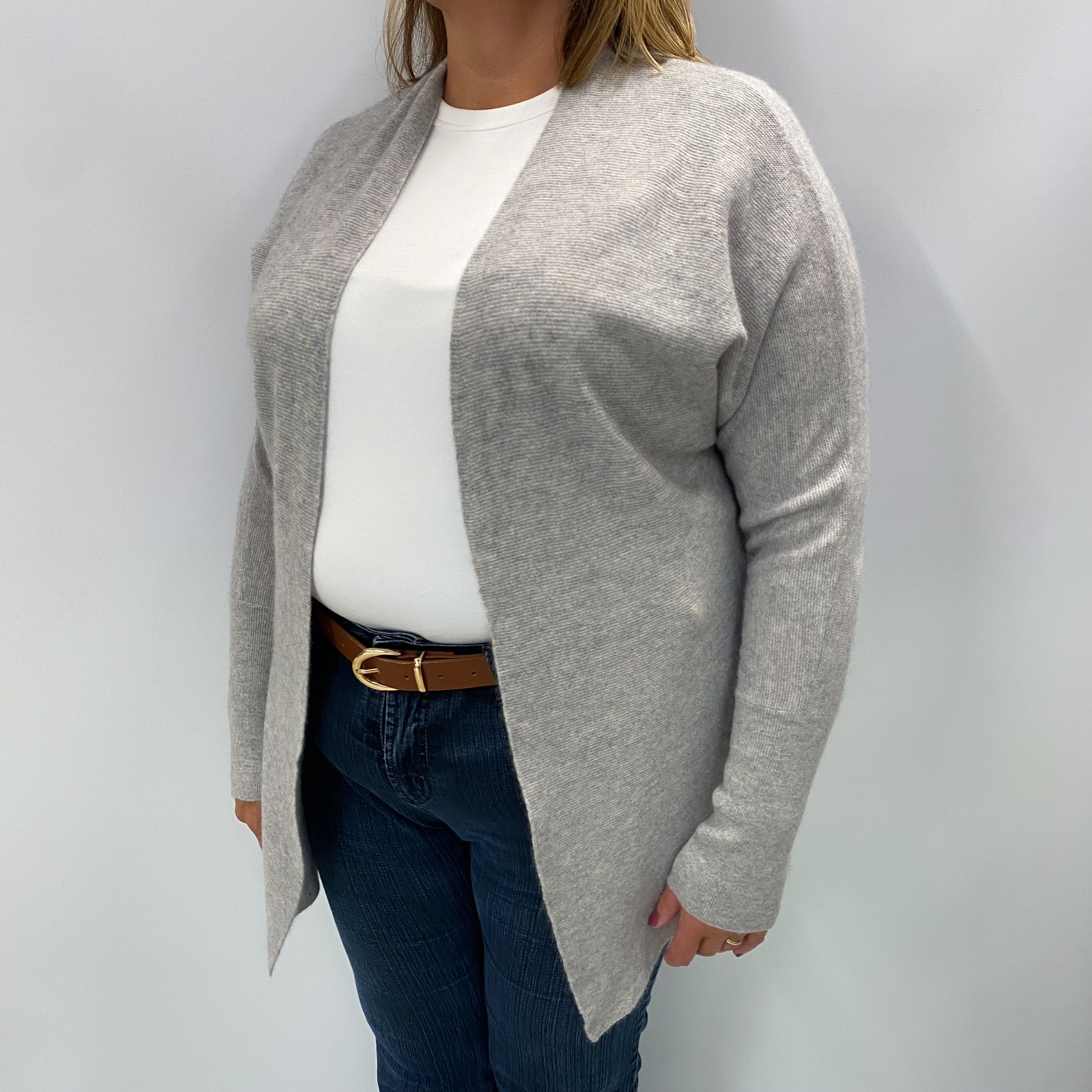 Smoke Grey Cashmere Edge To Edge Cardigan Extra Large