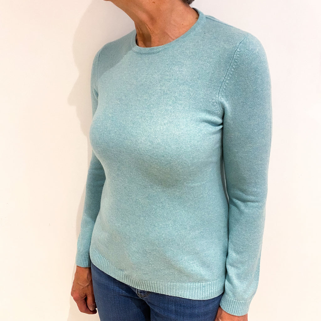L.L.Bean Deep Mint Cashmere Crew Neck Jumper Medium