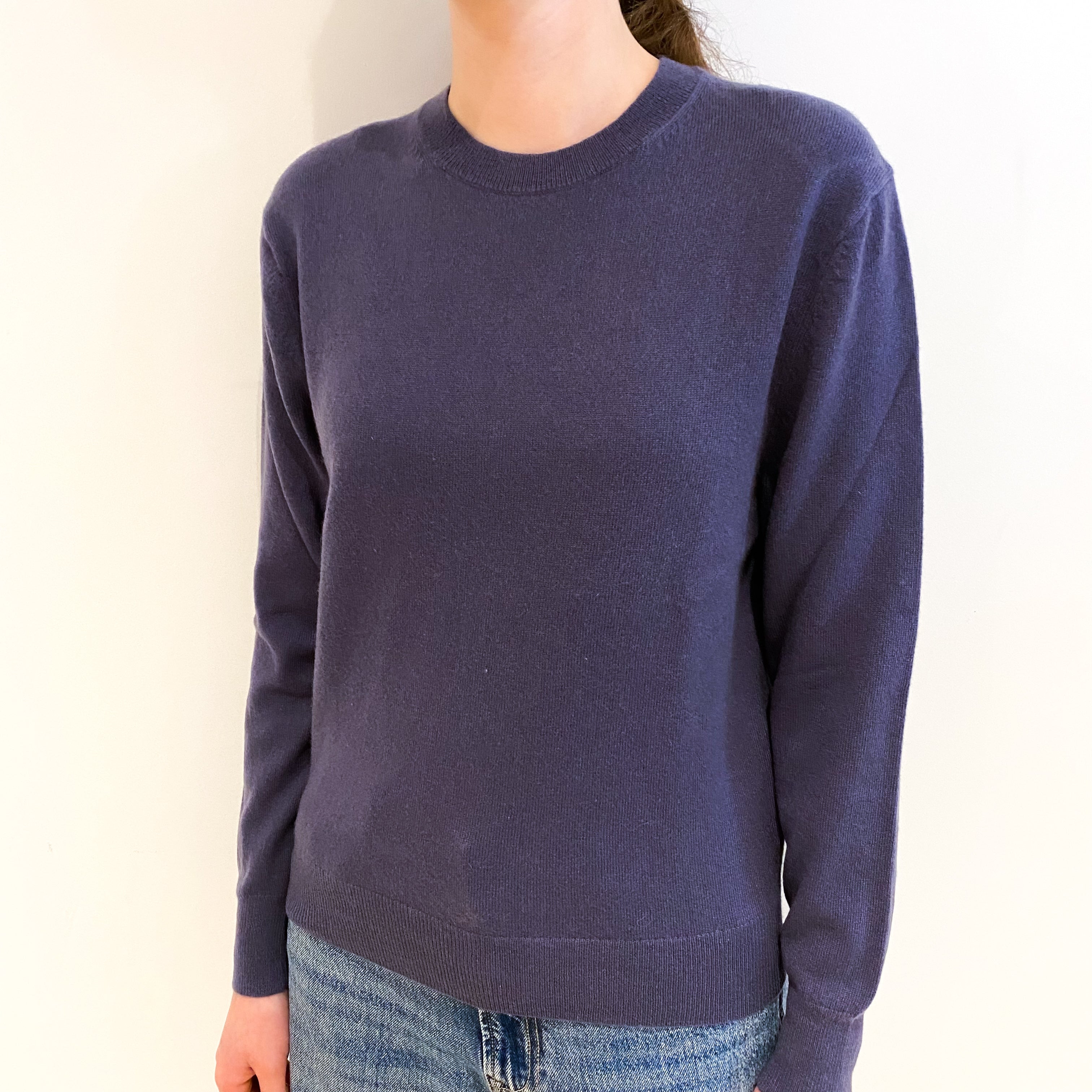 Muted Purple Cashmere Crew Neck Jumper Extra Small