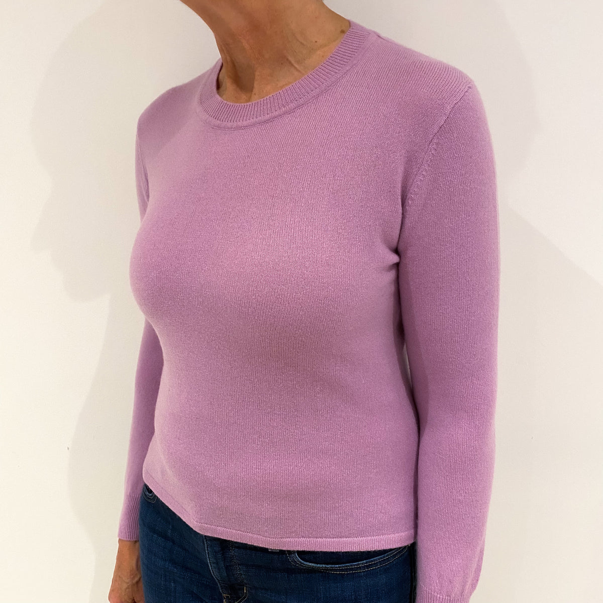 Mauve Purple Cashmere Crew Neck Jumper Medium