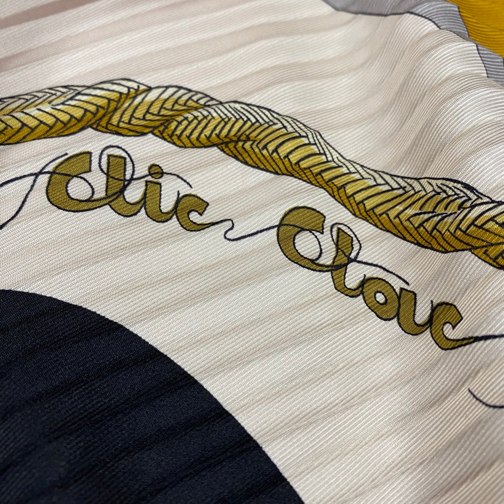 Hermès Clic Clouc Plissé Silk Scarf