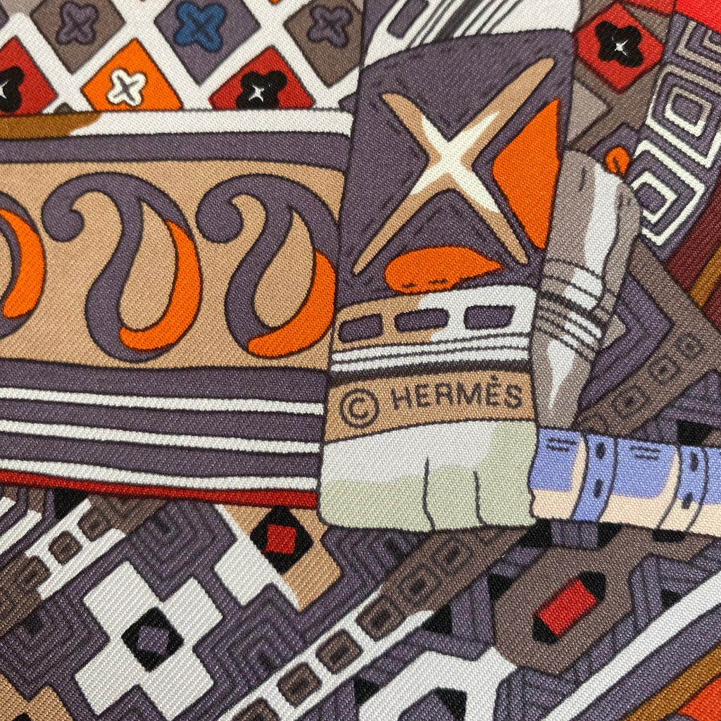 Brand New Boxed Hermès Voyage en Étoffes Silk Scarf