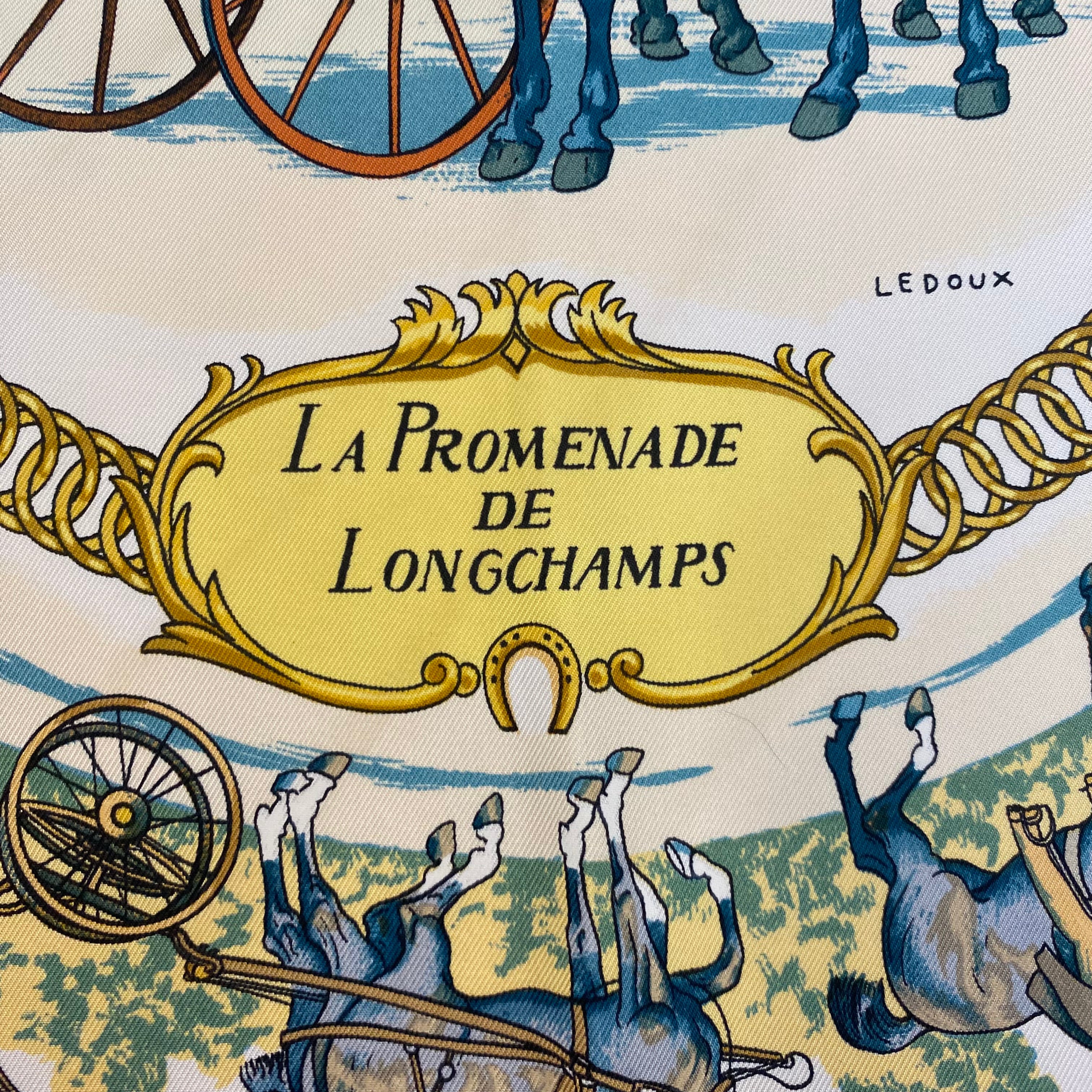 Pristine Hermès La Promenade de Longchamps Silk Scarf