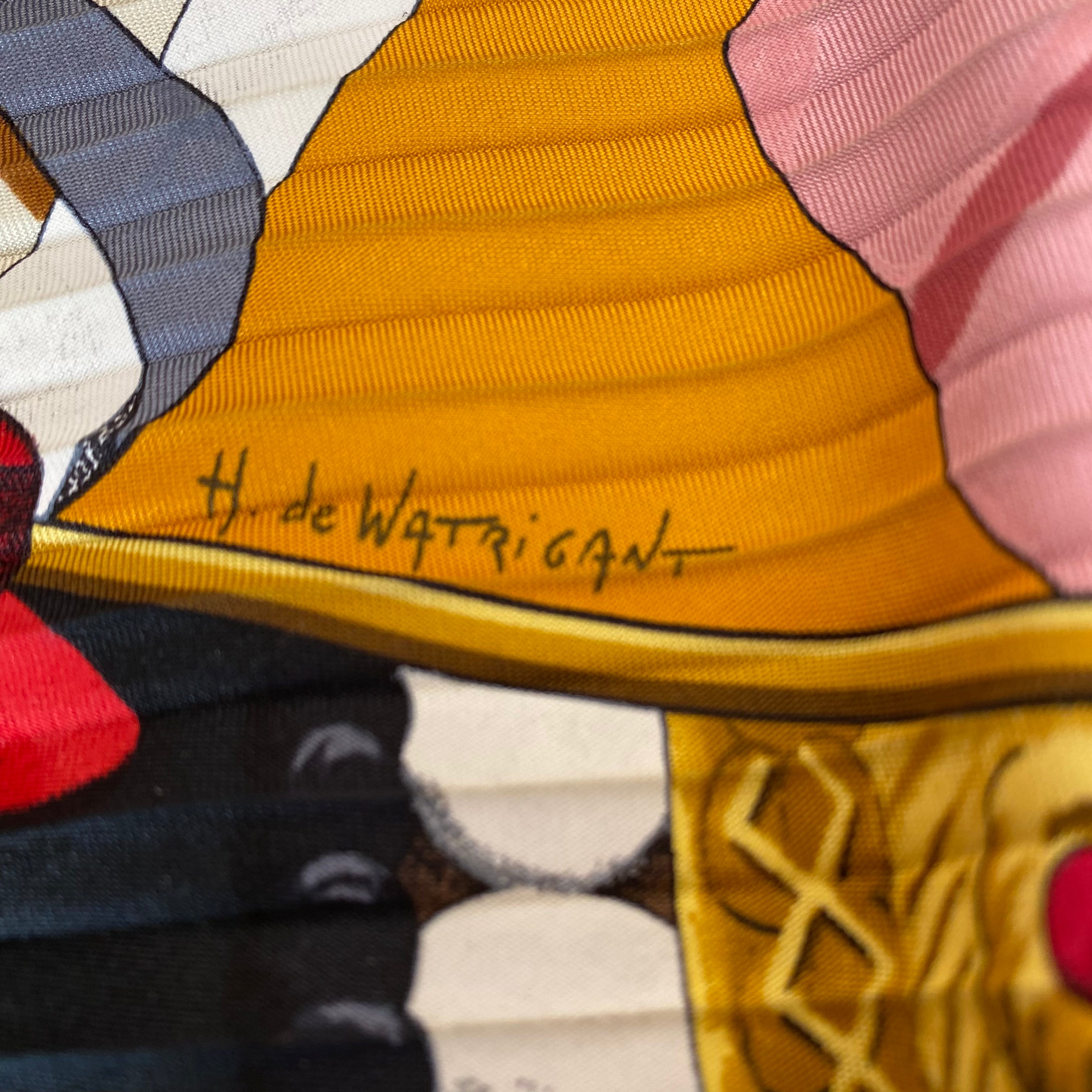 Hermès Plaza de Toros Plisse Silk Scarf Rare
