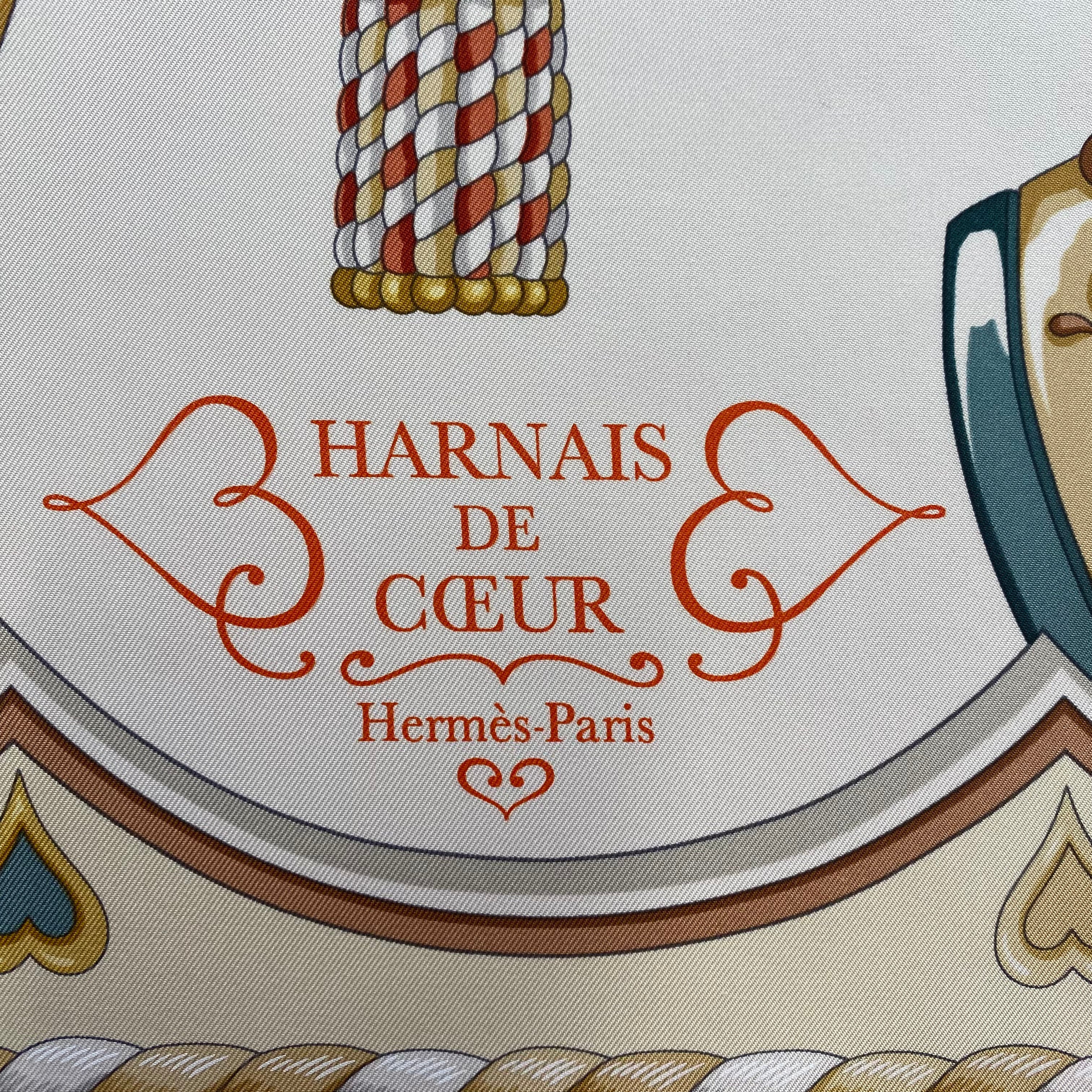 Hermès Harnais de Coeur Silk Scarf