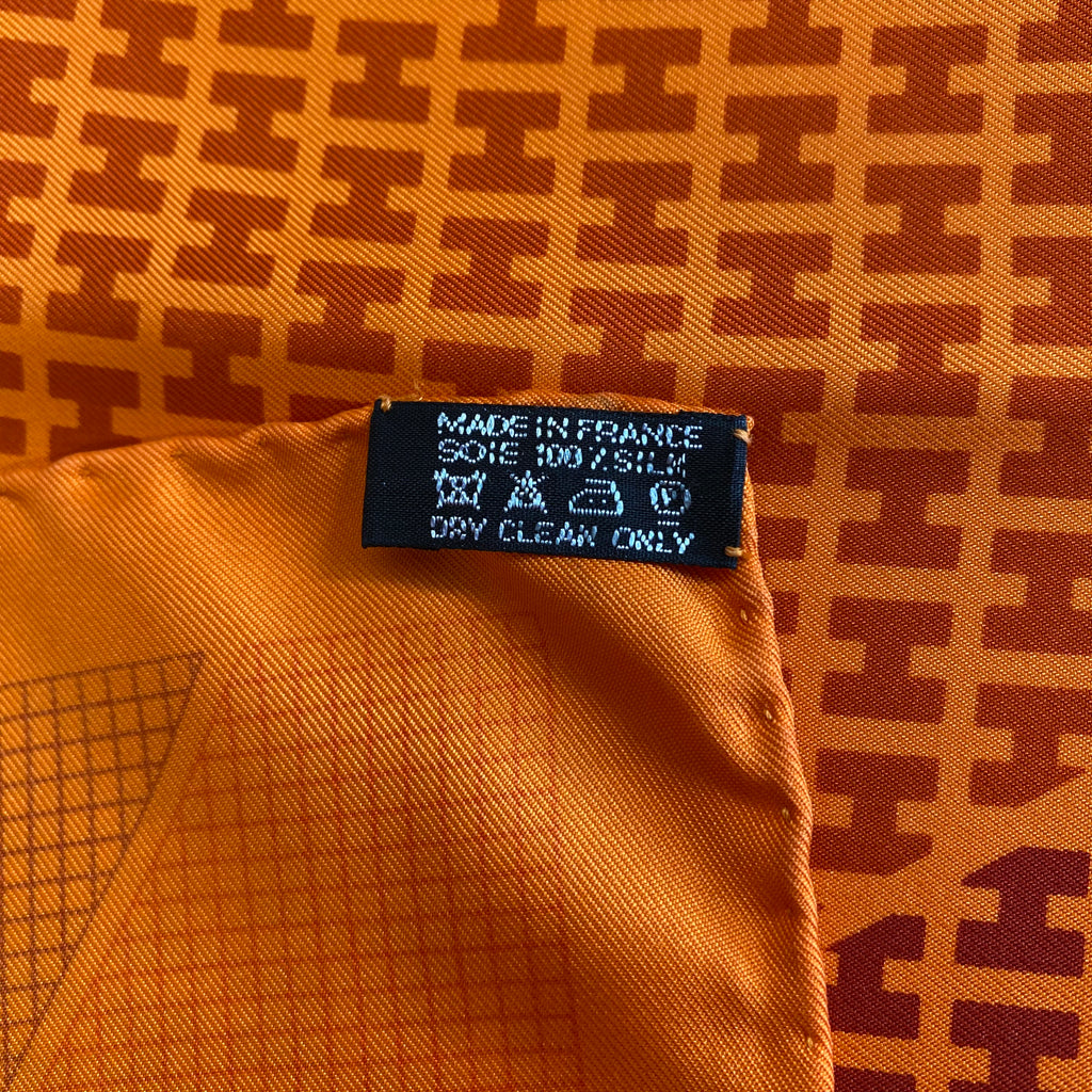 Hermès H En Bias Silk Scarf Quite Rare
