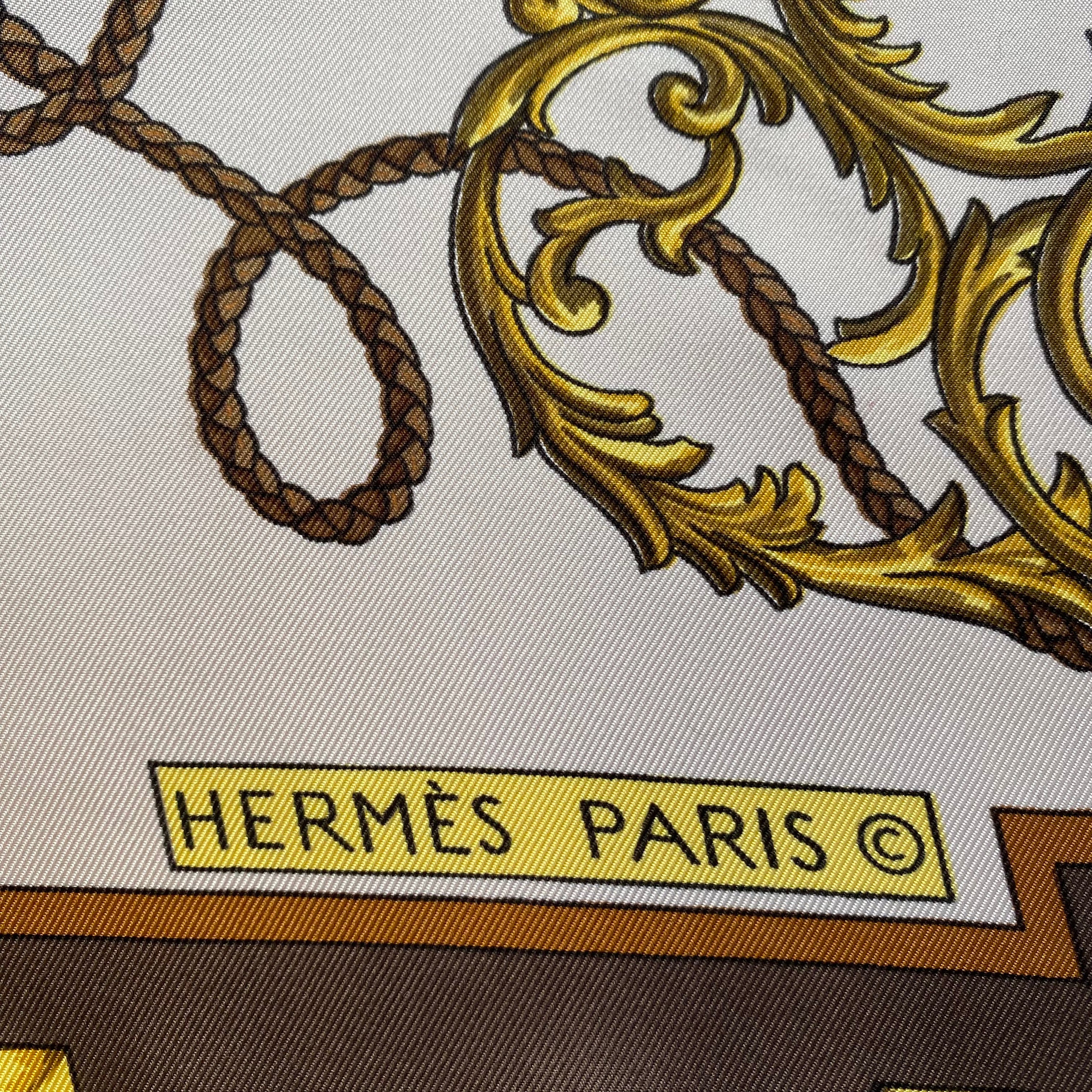 Pristine Boxed Hermès Les Clefs Vintage Silk Scarf