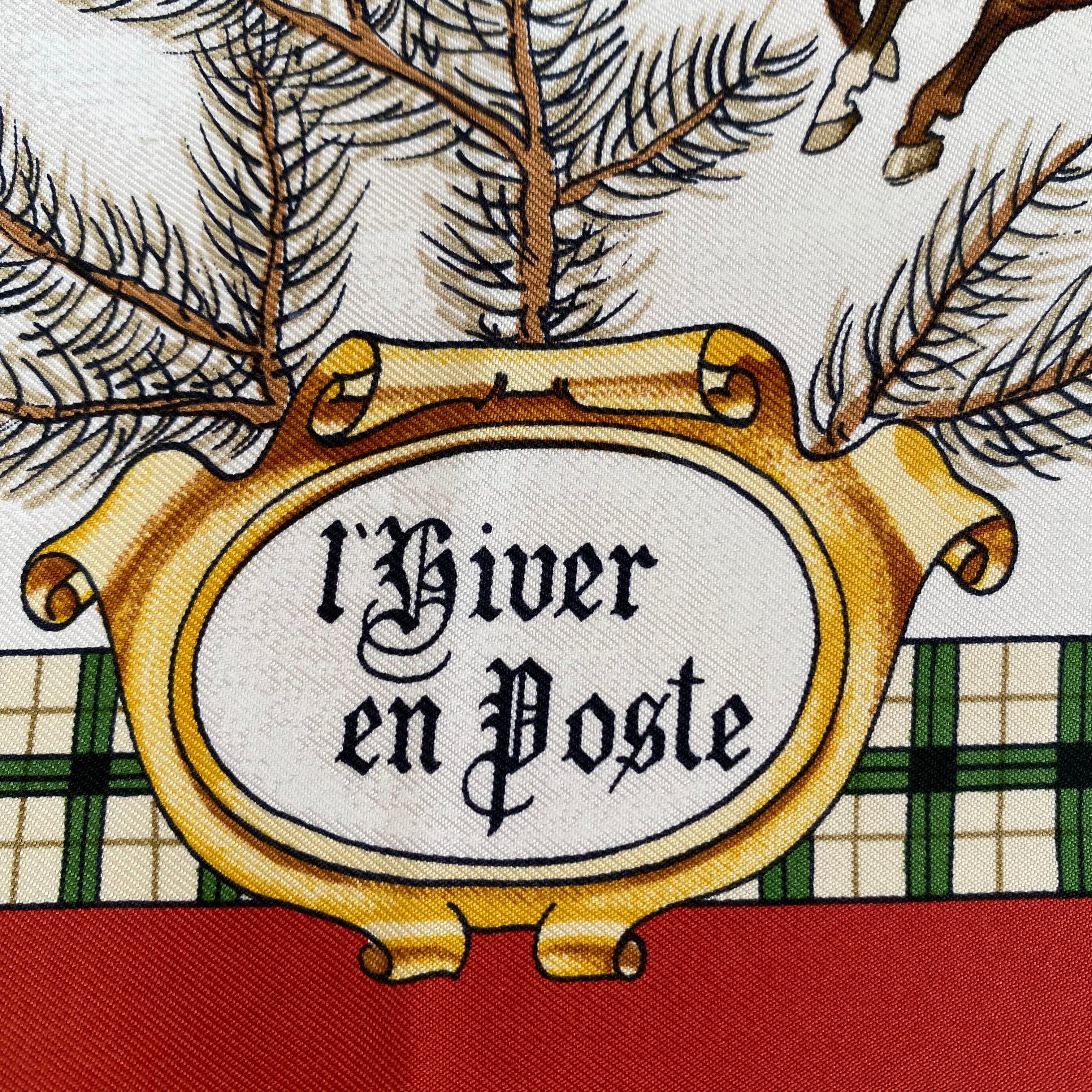 Hermès L’Hiver en Poste Silk Scarf