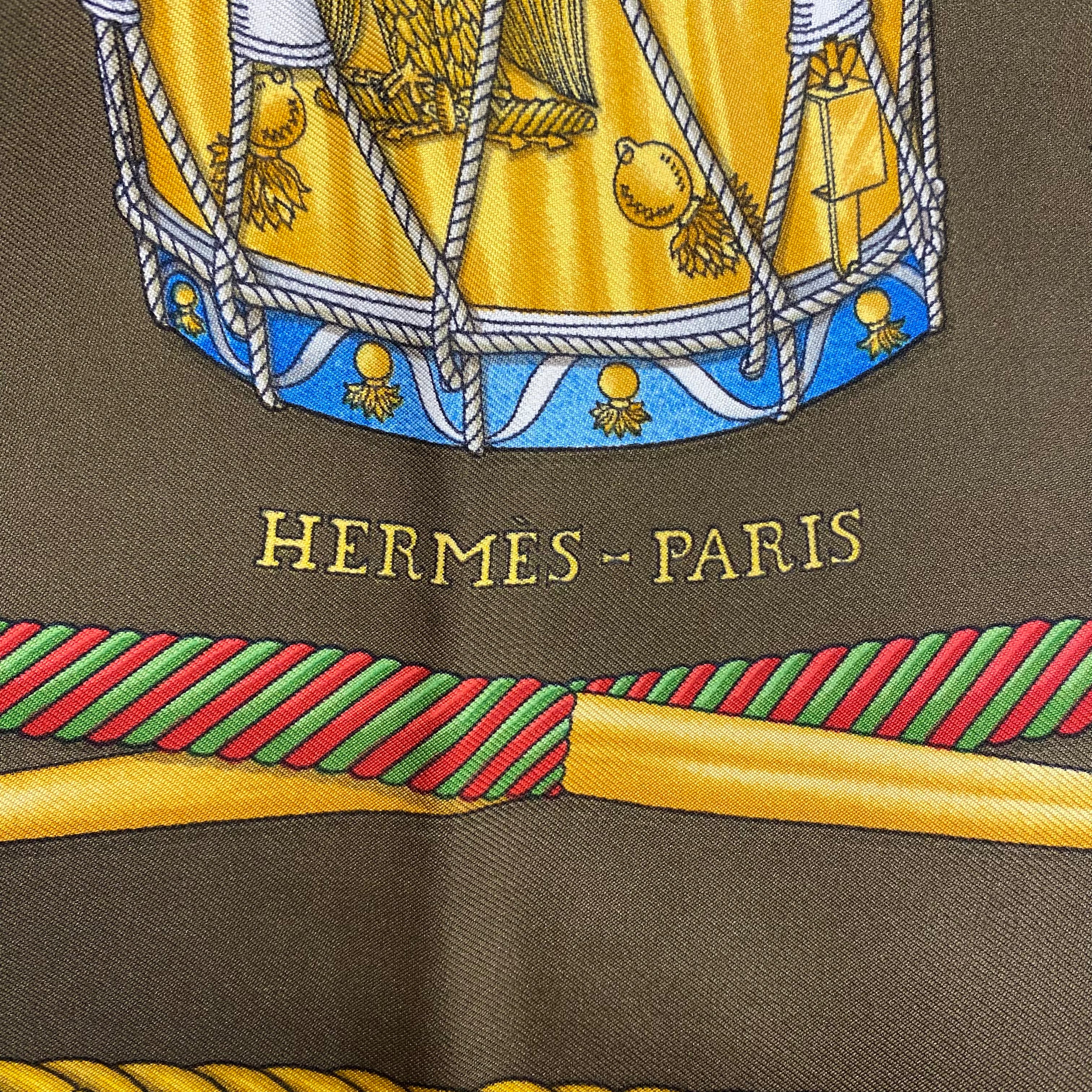 Hermès Les Tambours Silk Scarf