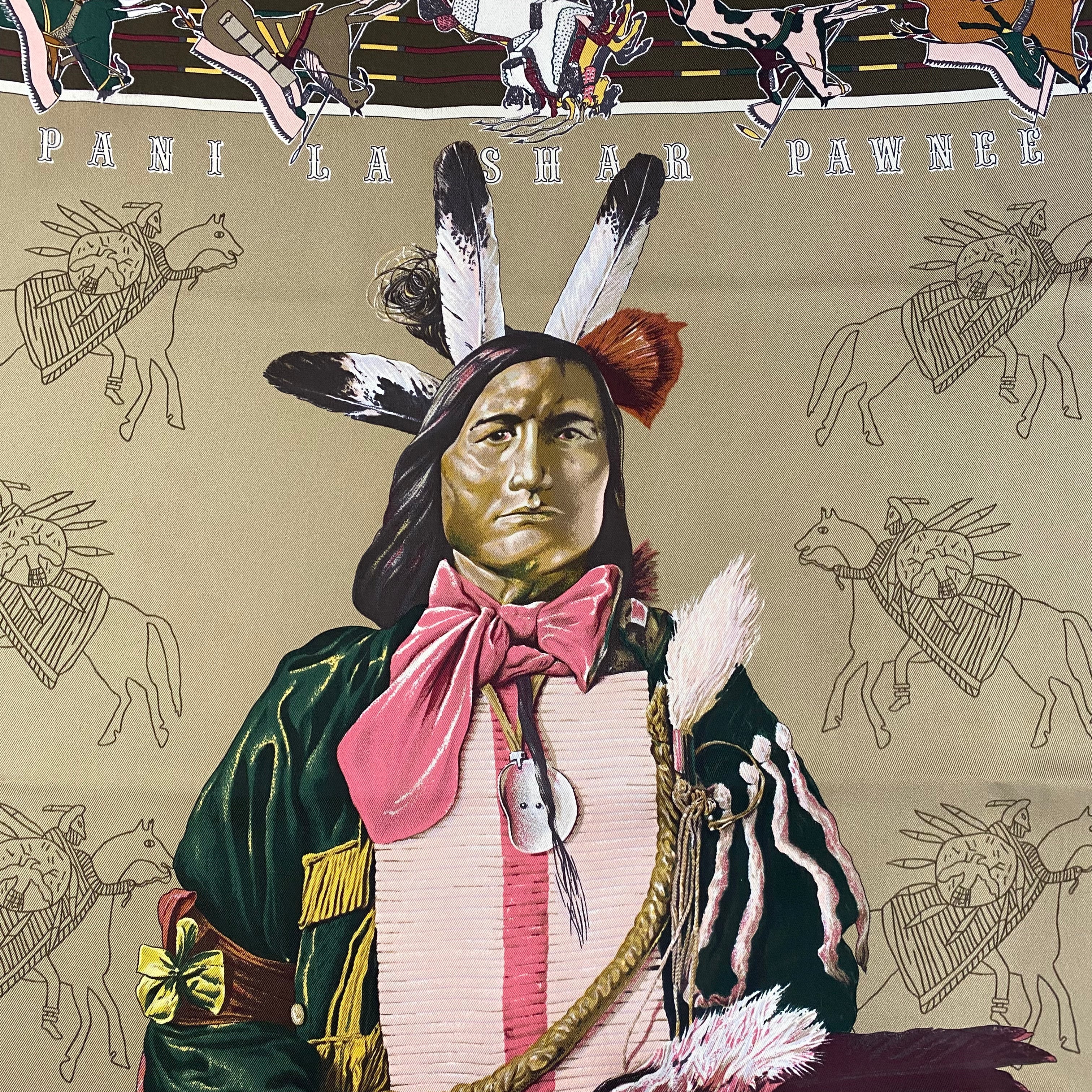 Hermès Pani la Shar Pawnee 70 Silk Scarf