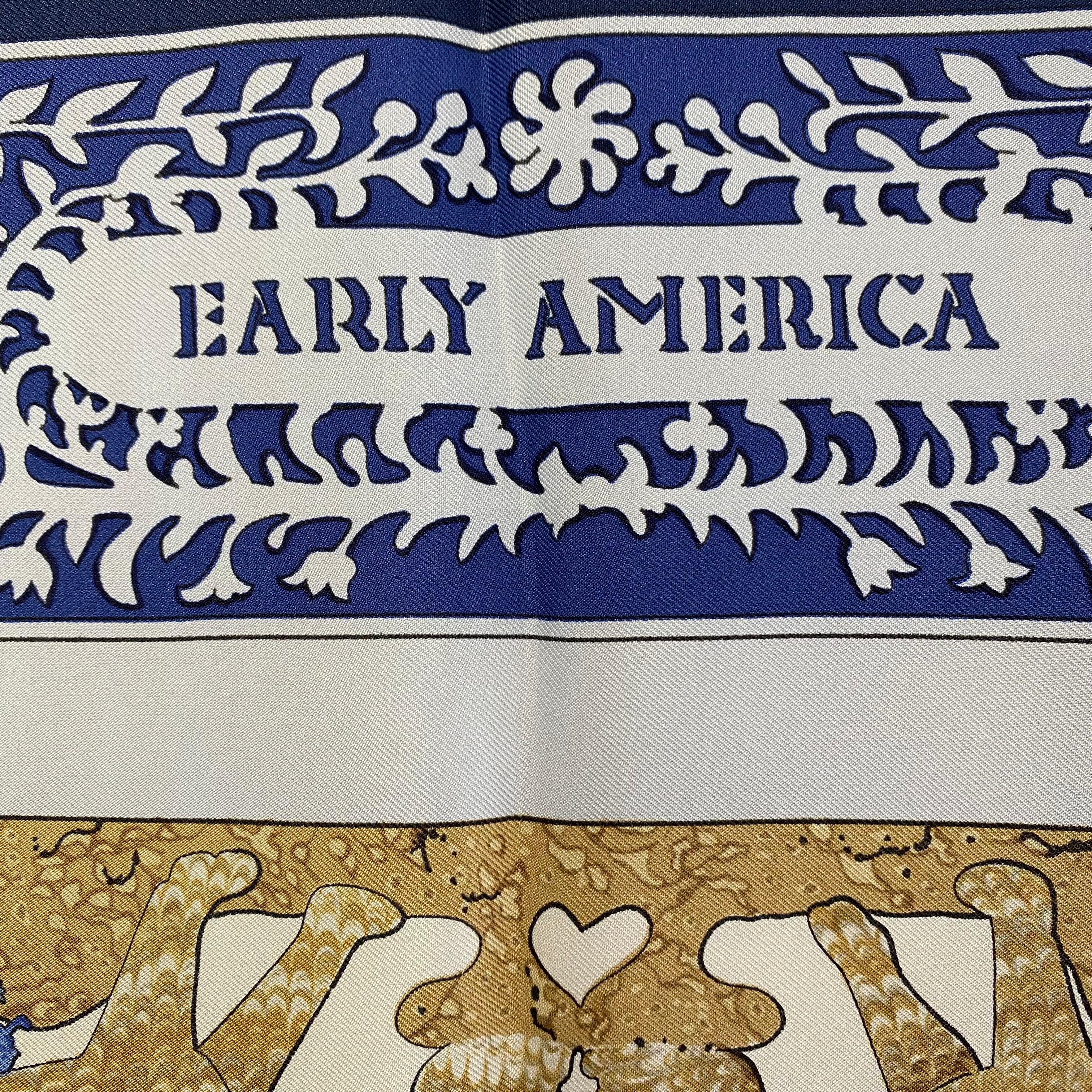 Brand New Hermès Early America Vintage Silk Scarf