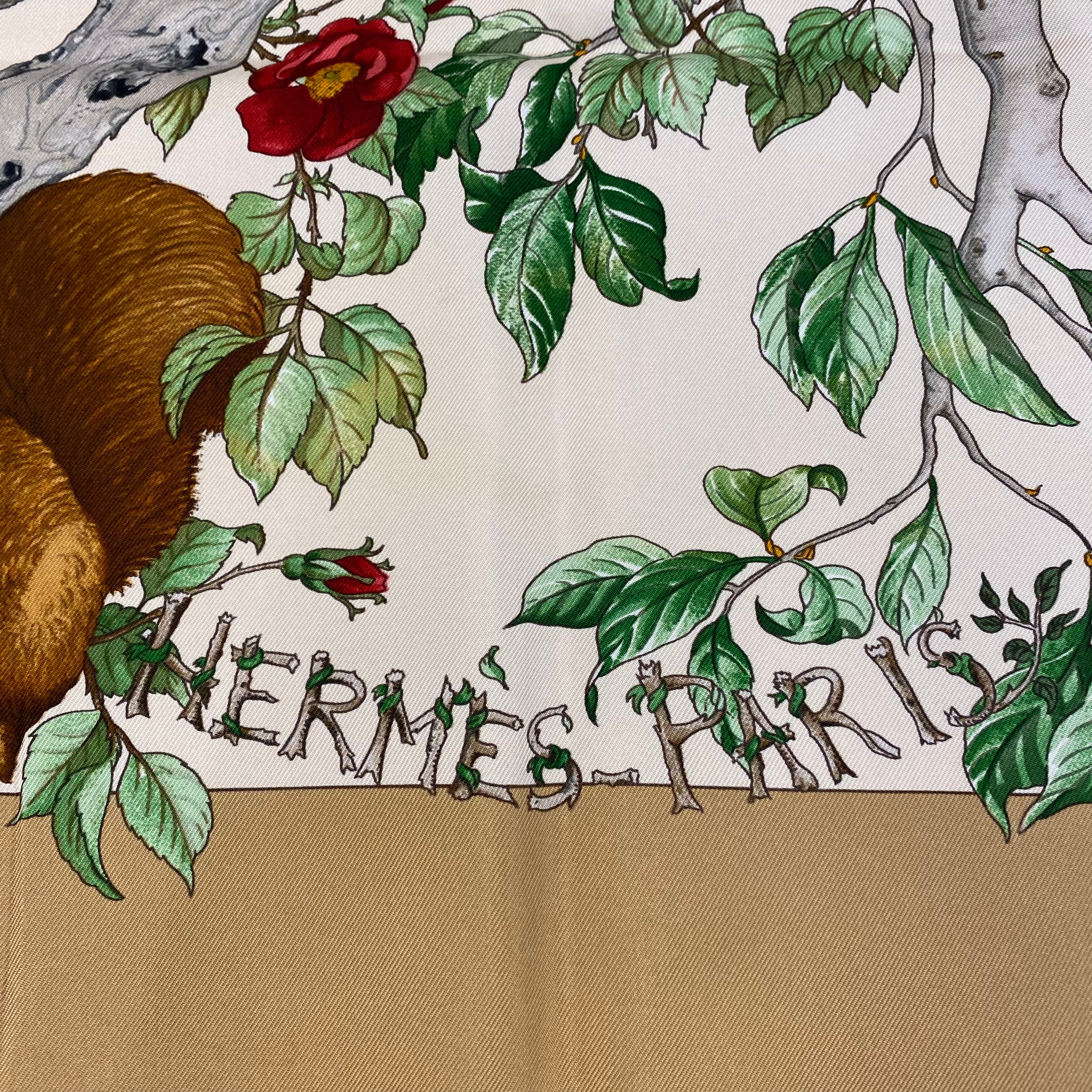 Hermès Au Coeur des Bois Silk Scarf