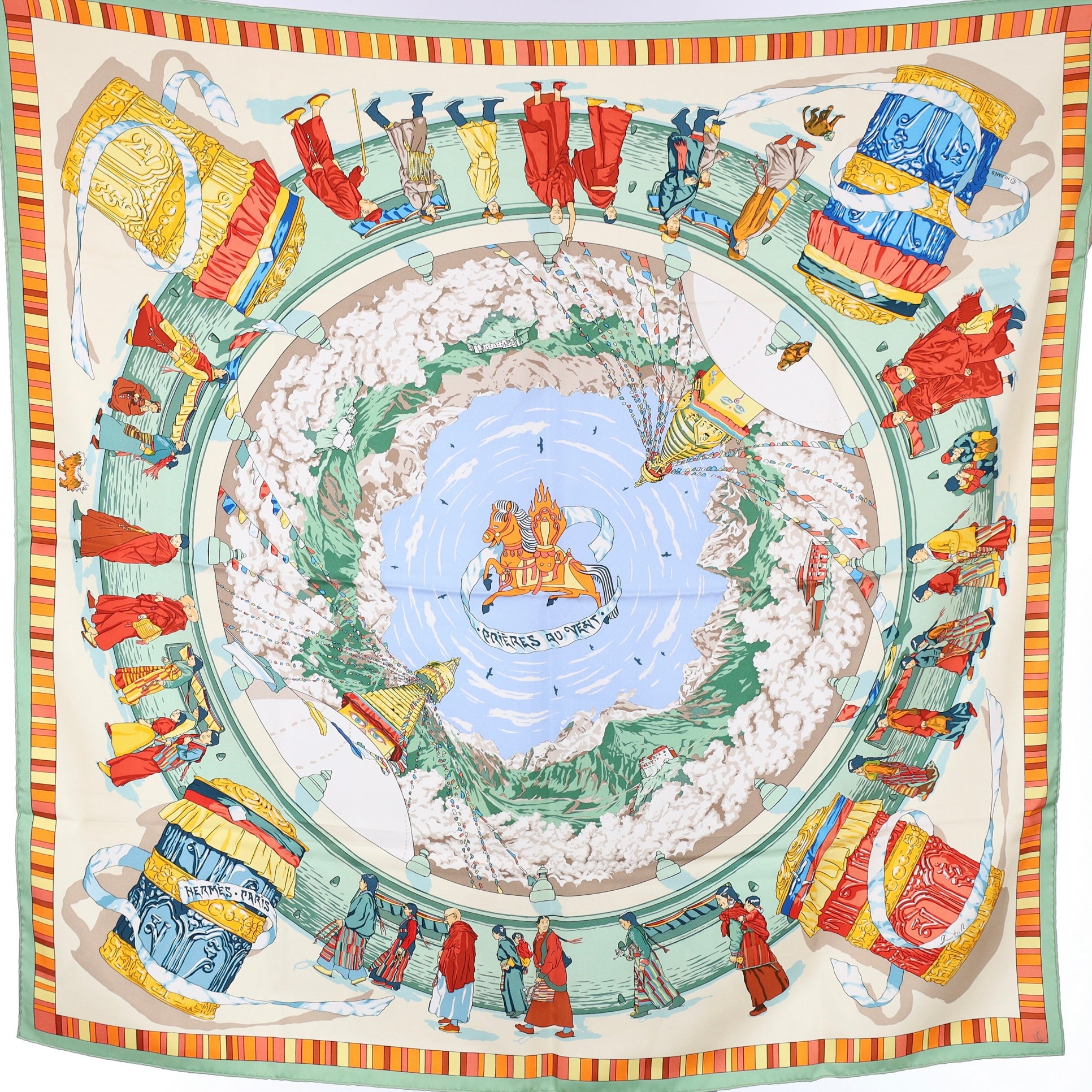 Hermès Prières Au Vent Silk Scarf