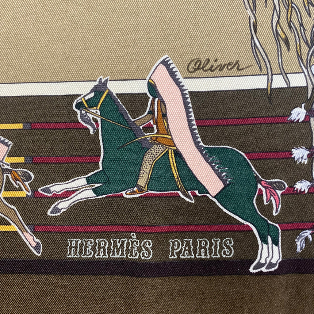 Hermès Pani la Shar Pawnee 70 Silk Scarf