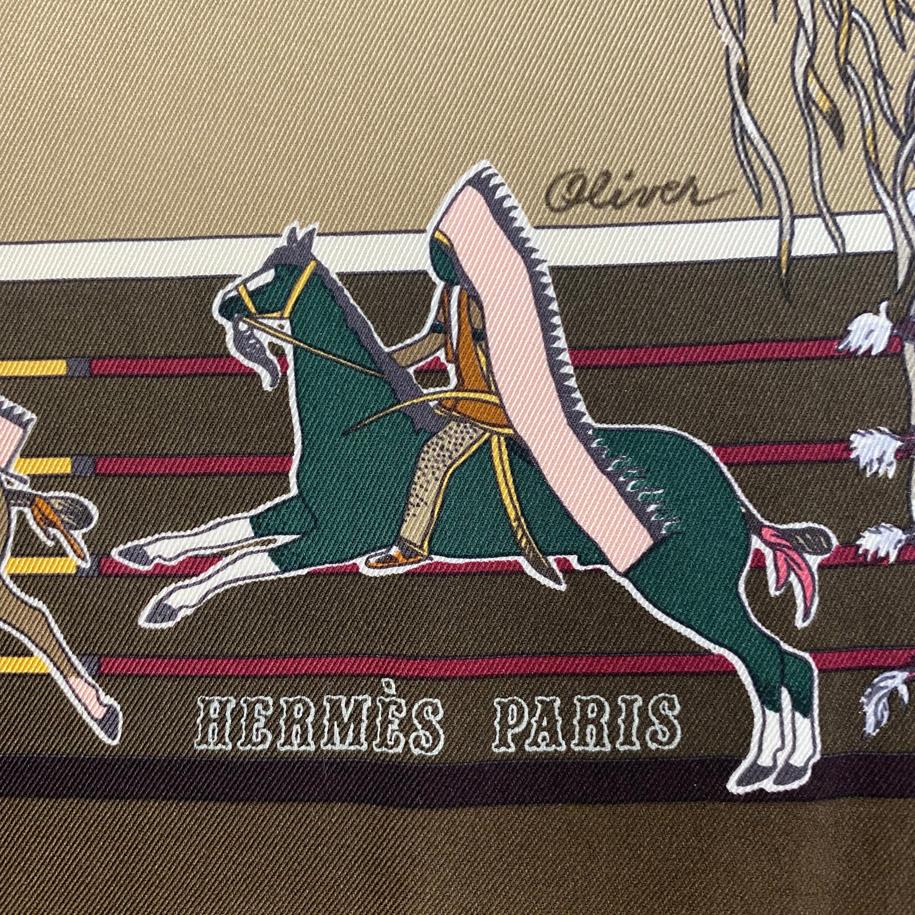 Hermès Pani la Shar Pawnee 70 Silk Scarf