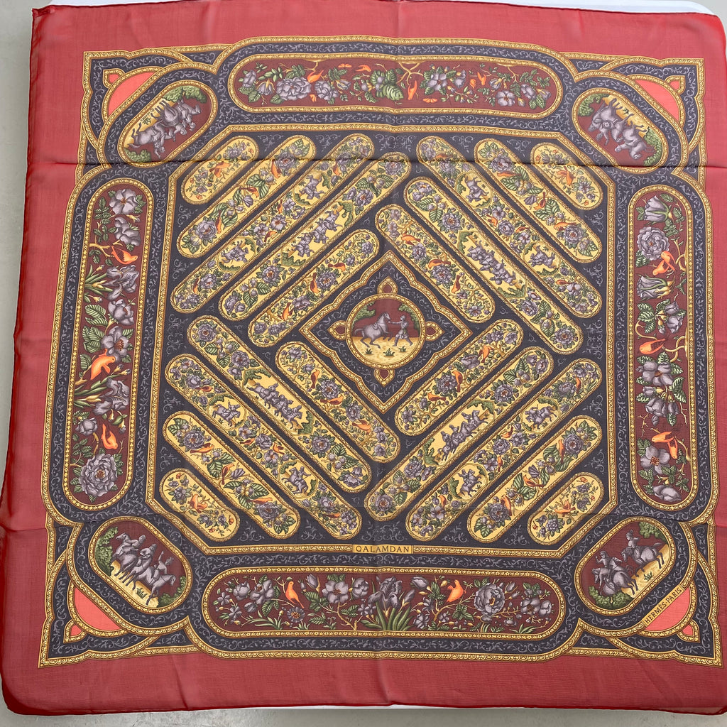 Hermès Qalamdan Mousseline Silk Scarf