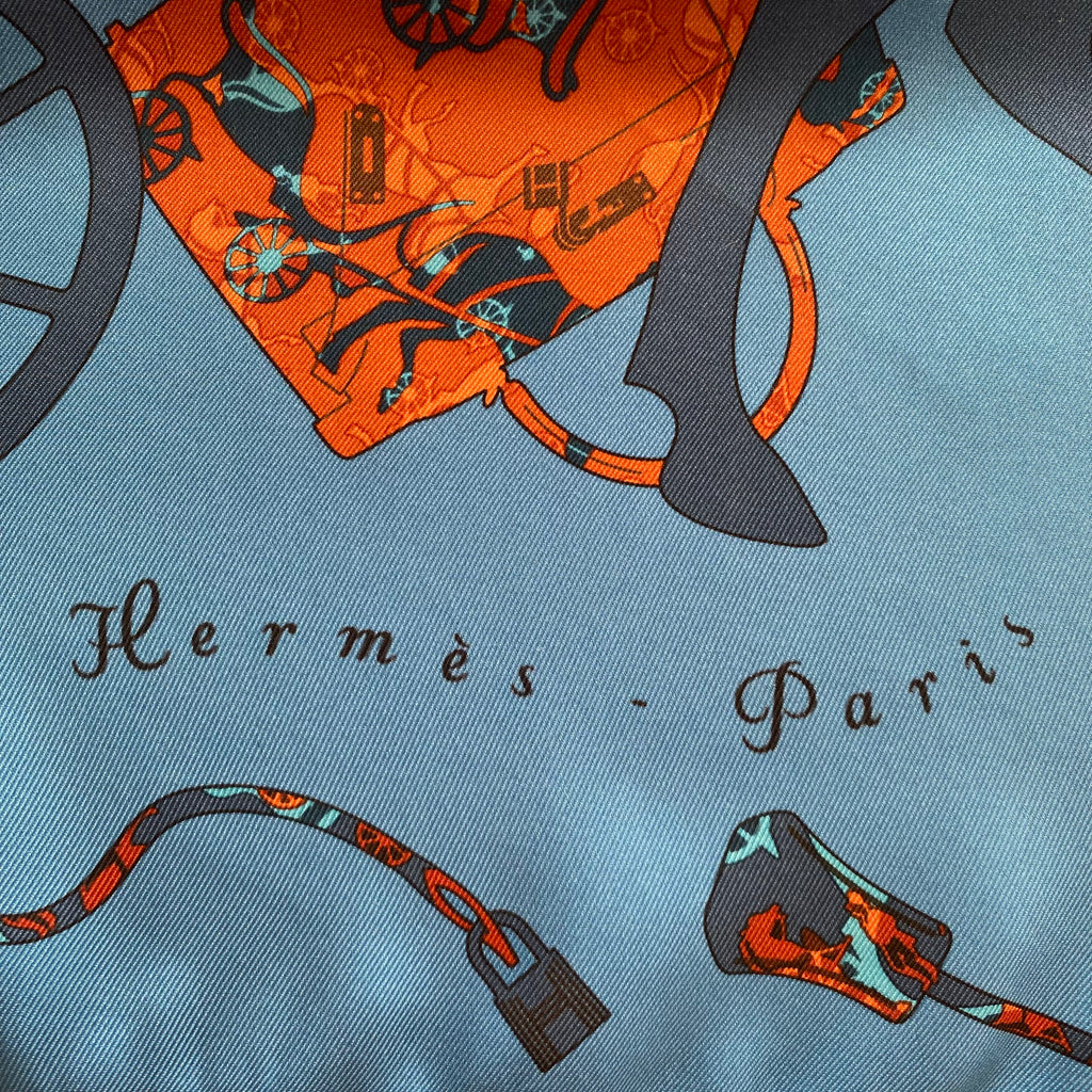 Hermès 70 Kelly en Calèche Silk Scarf