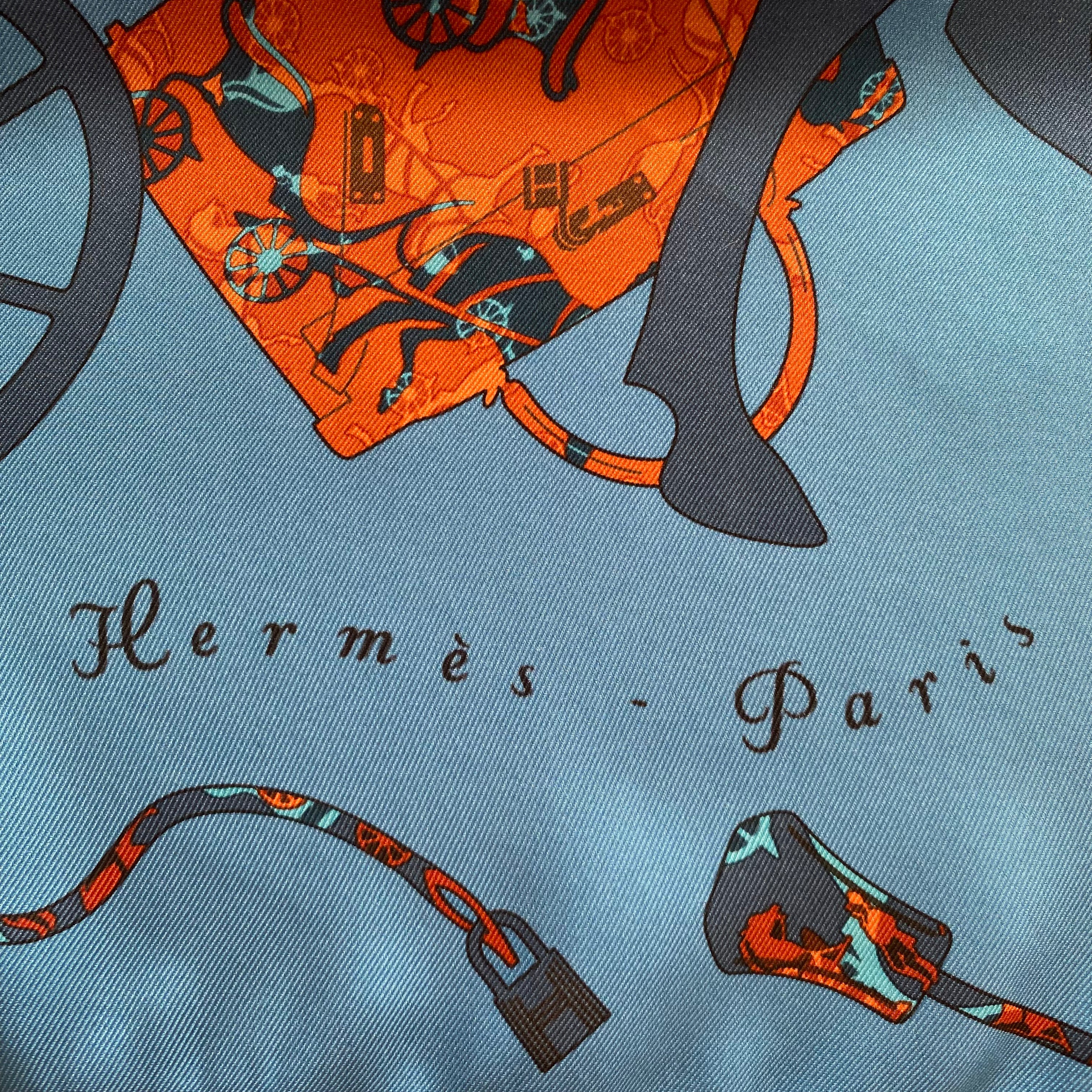 Hermès 70 Kelly en Calèche Silk Scarf
