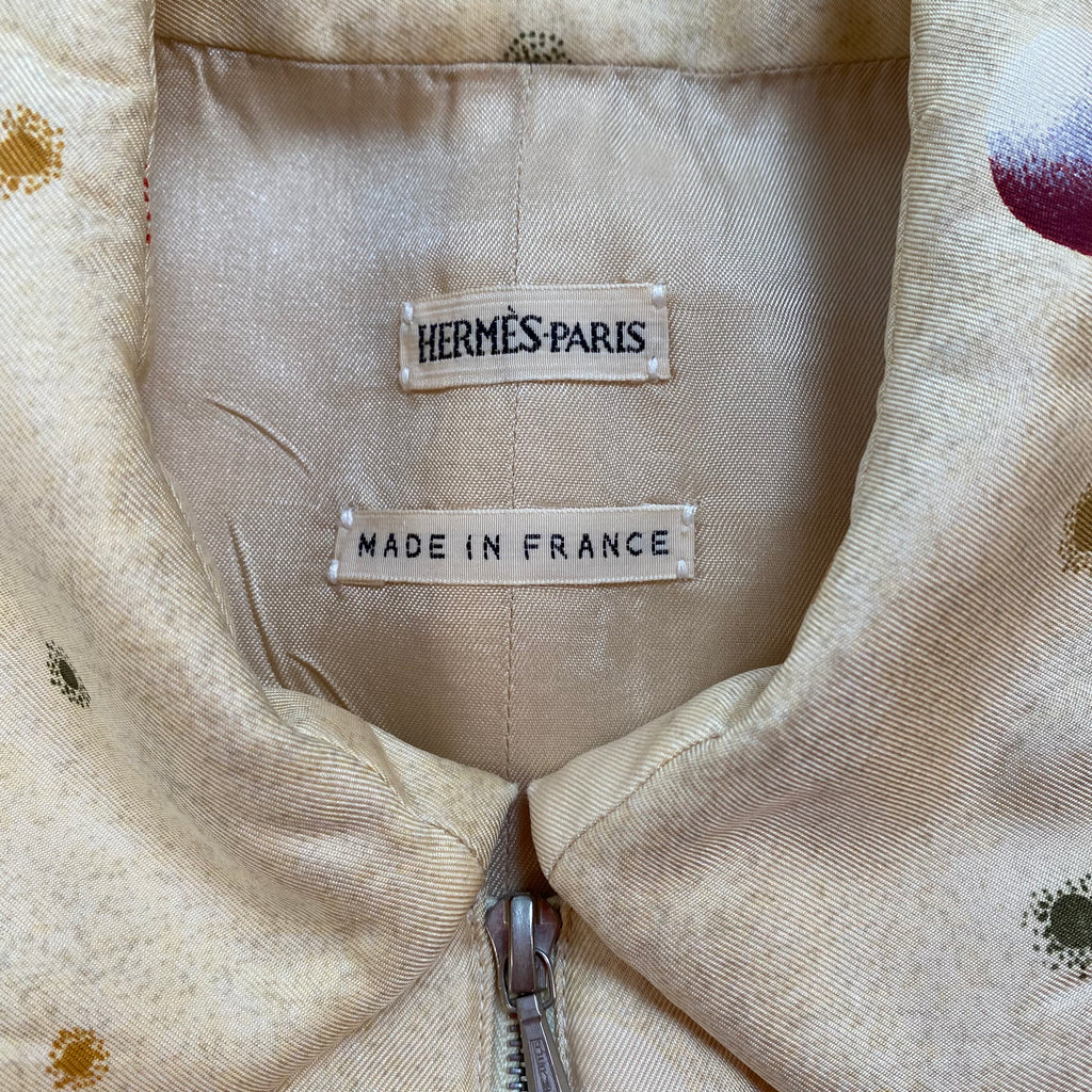 Hermès Zip Up La Voie Lactée Vintage Silk Gilet