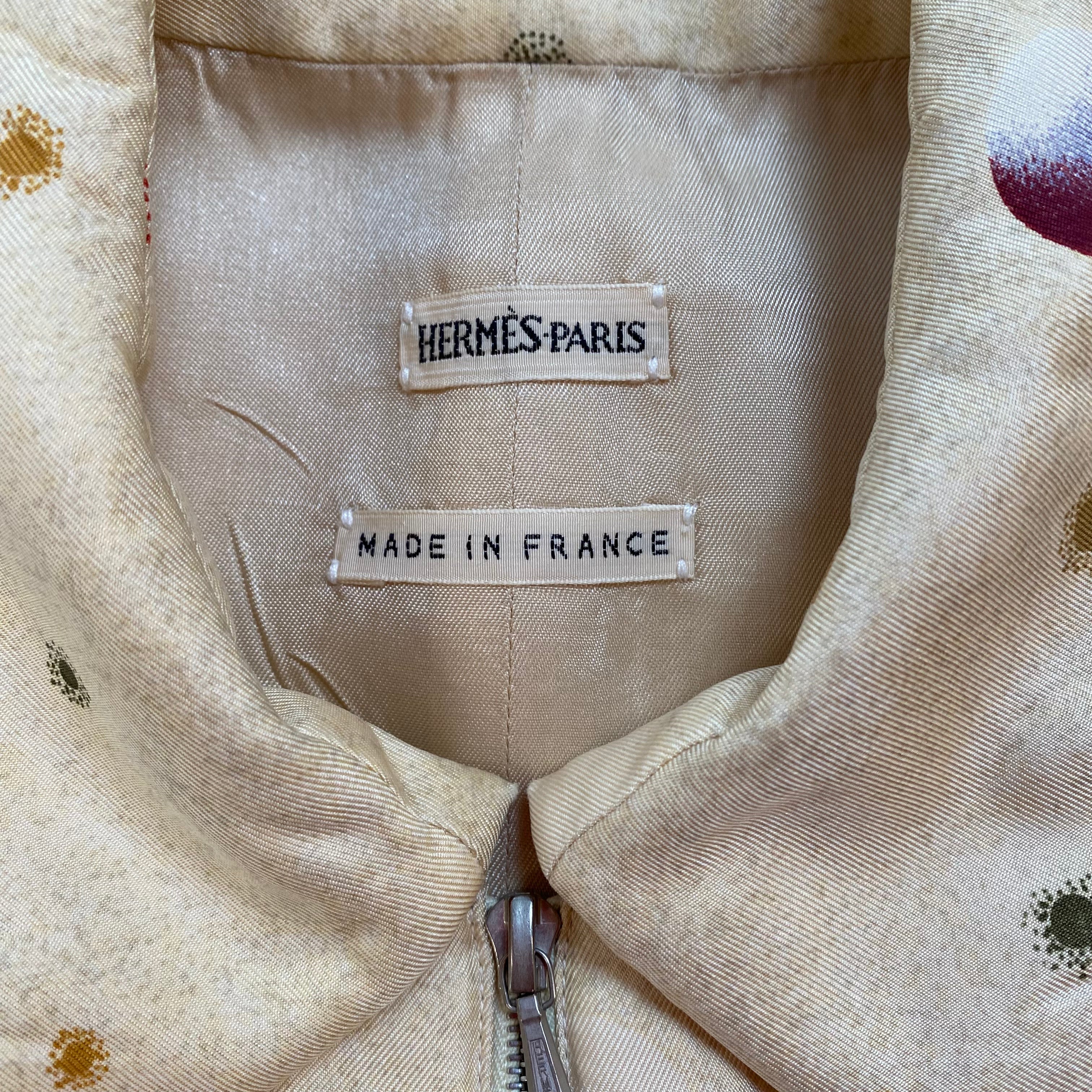 Hermès Zip Up La Voie Lactée Vintage Silk Gilet