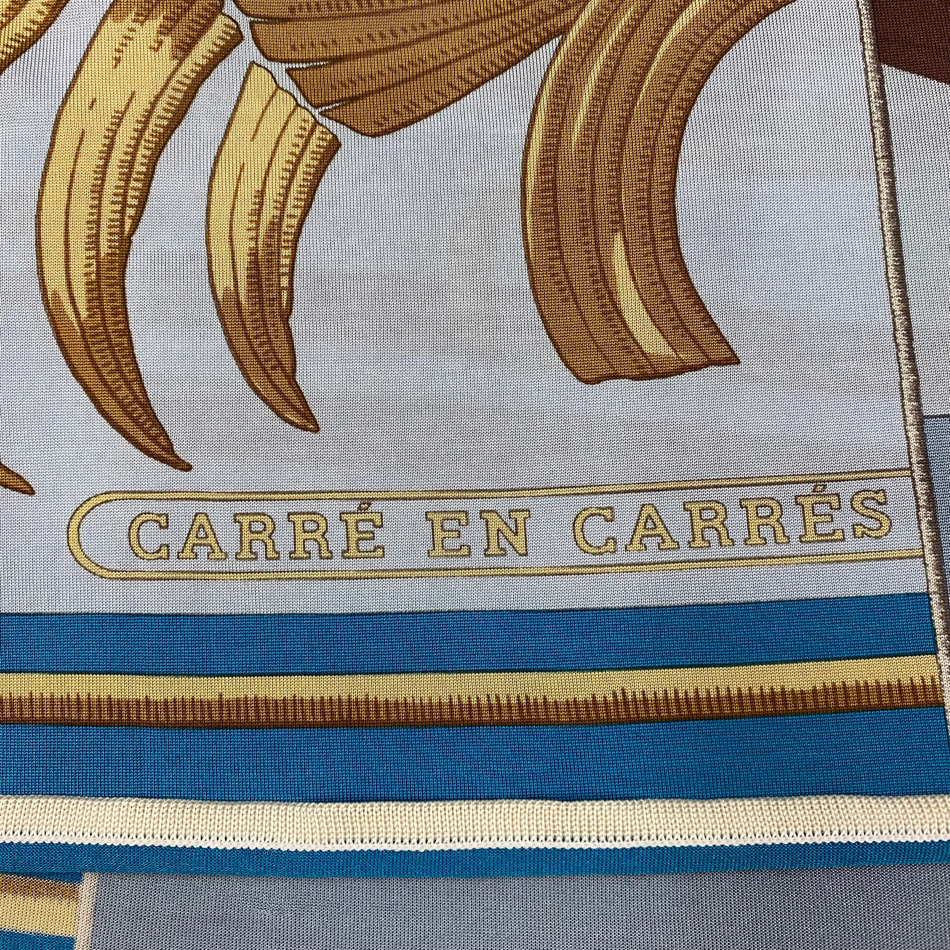 Boxed Hermès Carré en Carrés Jersey de Soie Silk Scarf