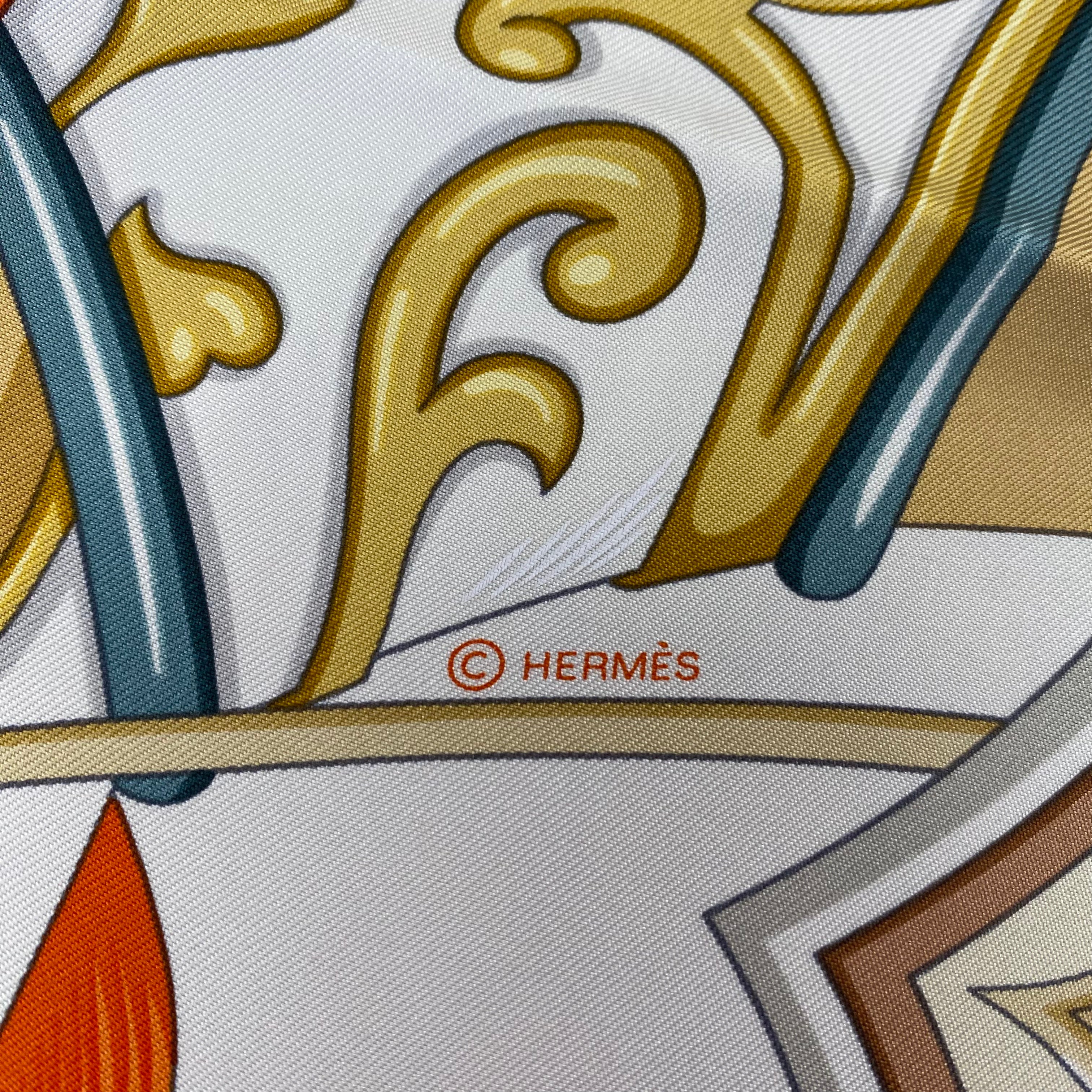 Hermès Harnais de Coeur Silk Scarf
