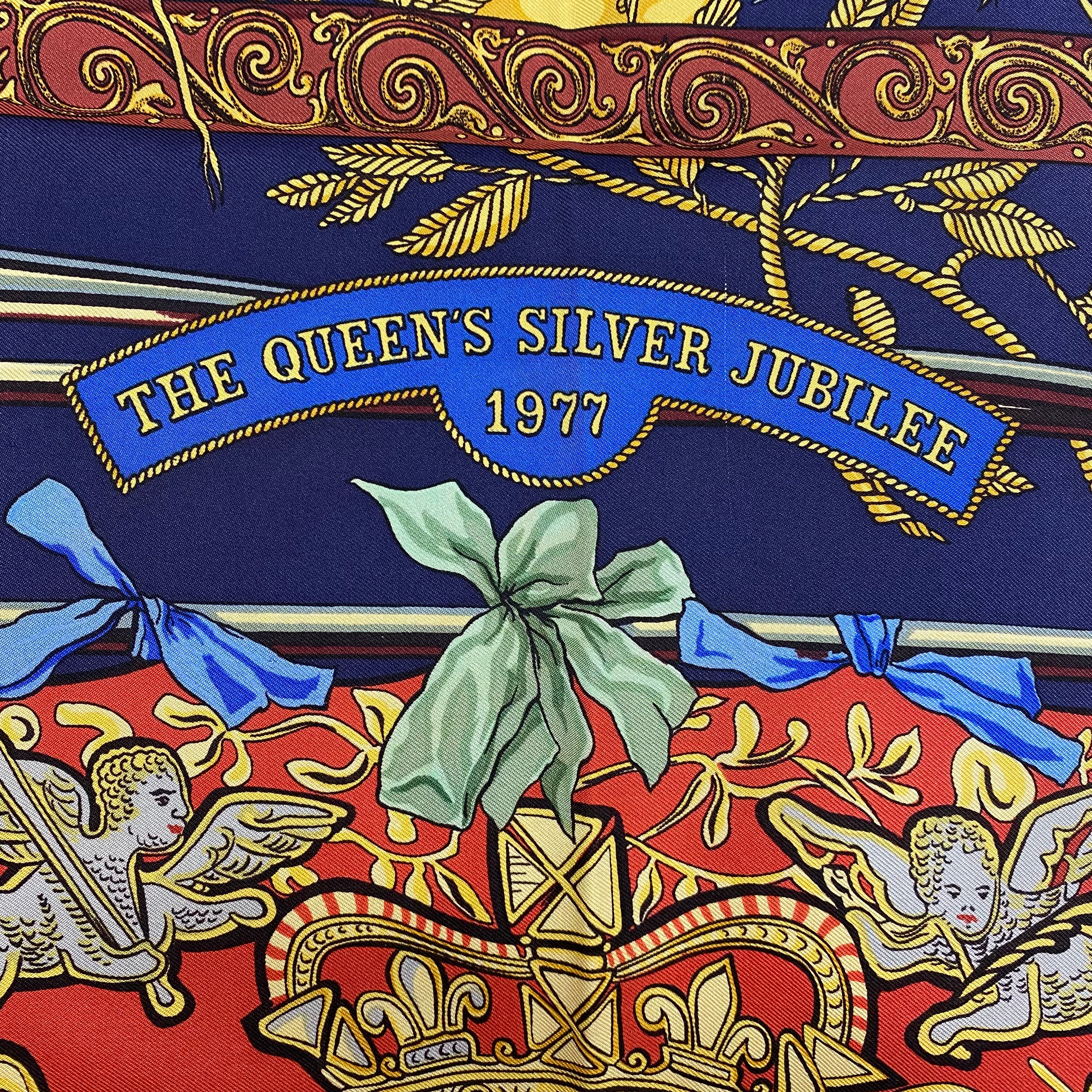 Hermès The Queens Silver Jubilee Silk Scarf Rare