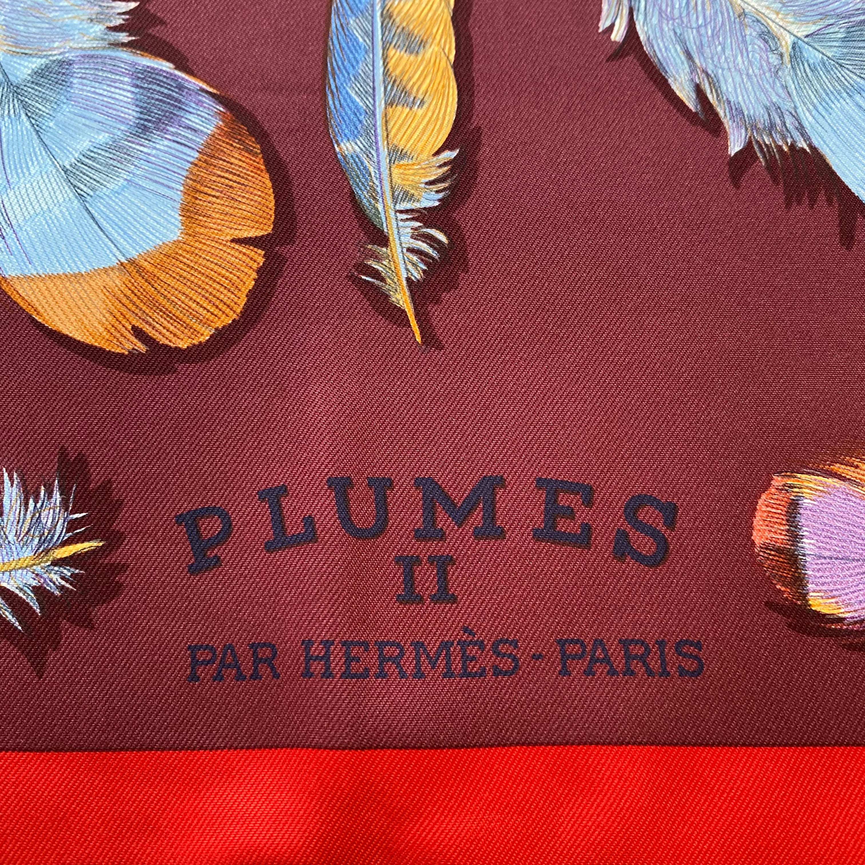 Brand New Boxed Hermès Plumes II Silk Scarf