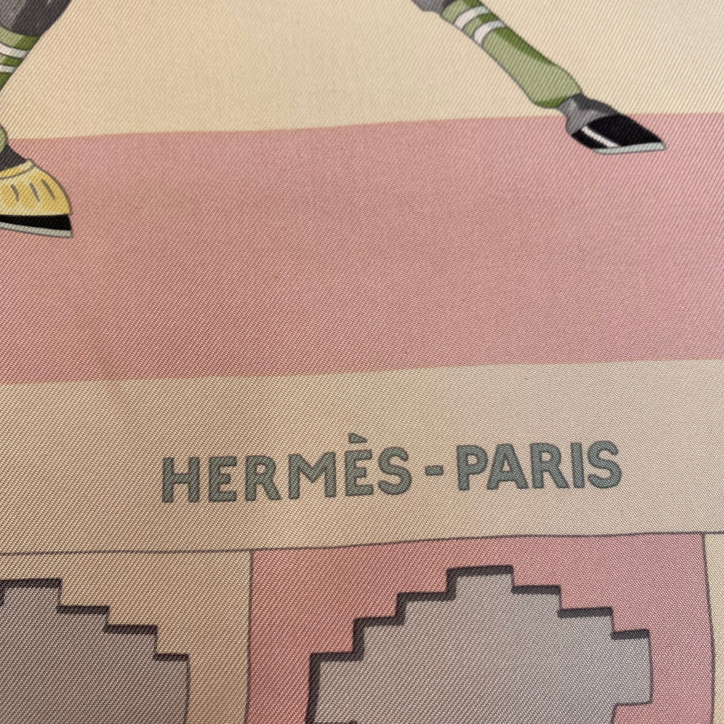 Hermès Les Poneys de Polo Silk Scarf