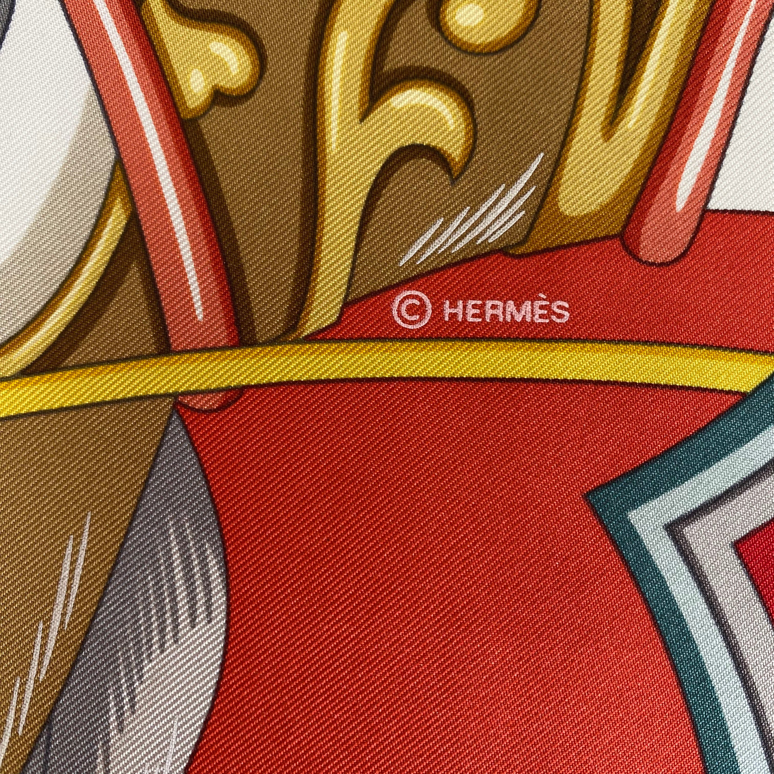 Brand New Boxed Hermès Harnais de Coeur Silk Scarf