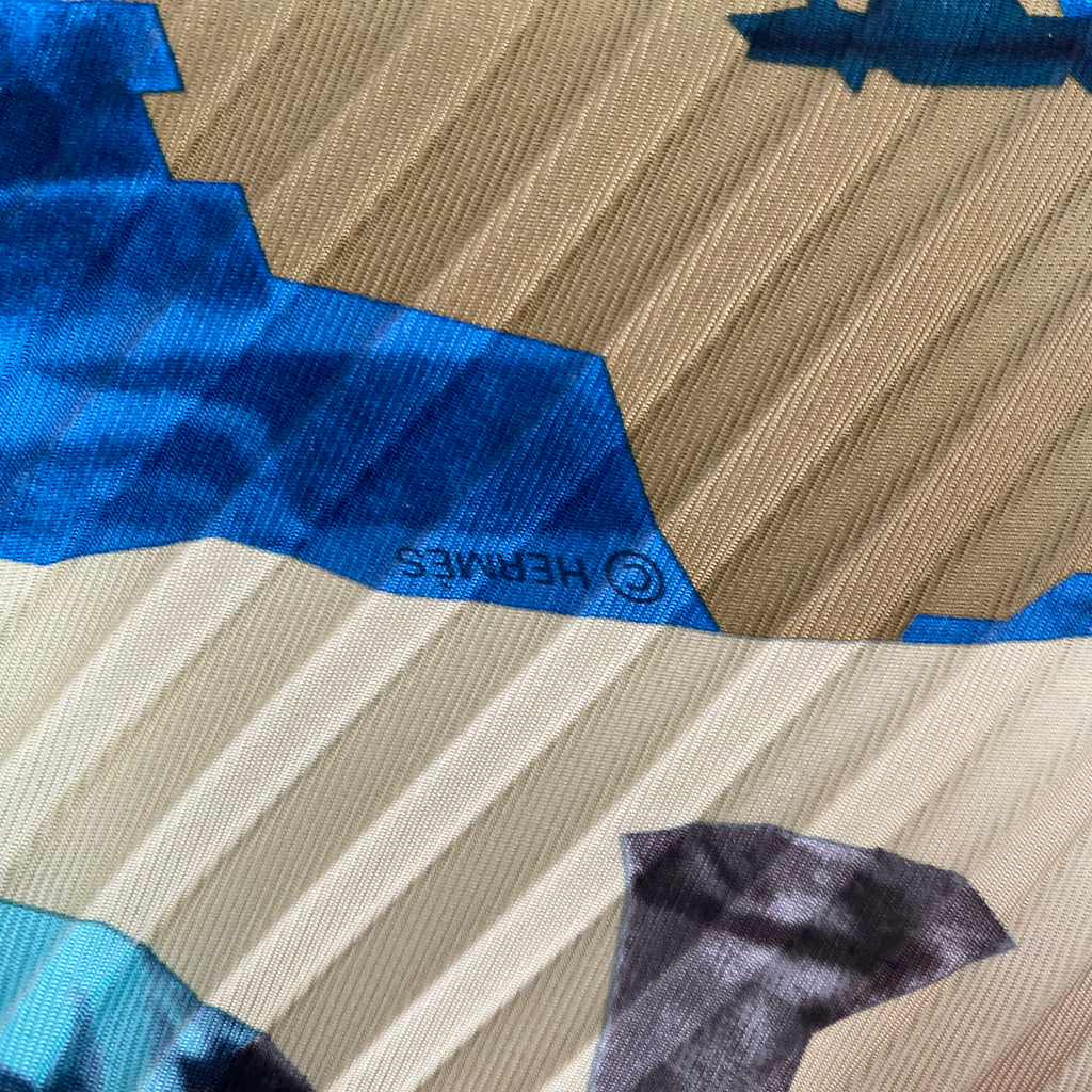 Hermès Boxed Pierre Lot l’Âme Voyageuse Plissè Silk Scarf