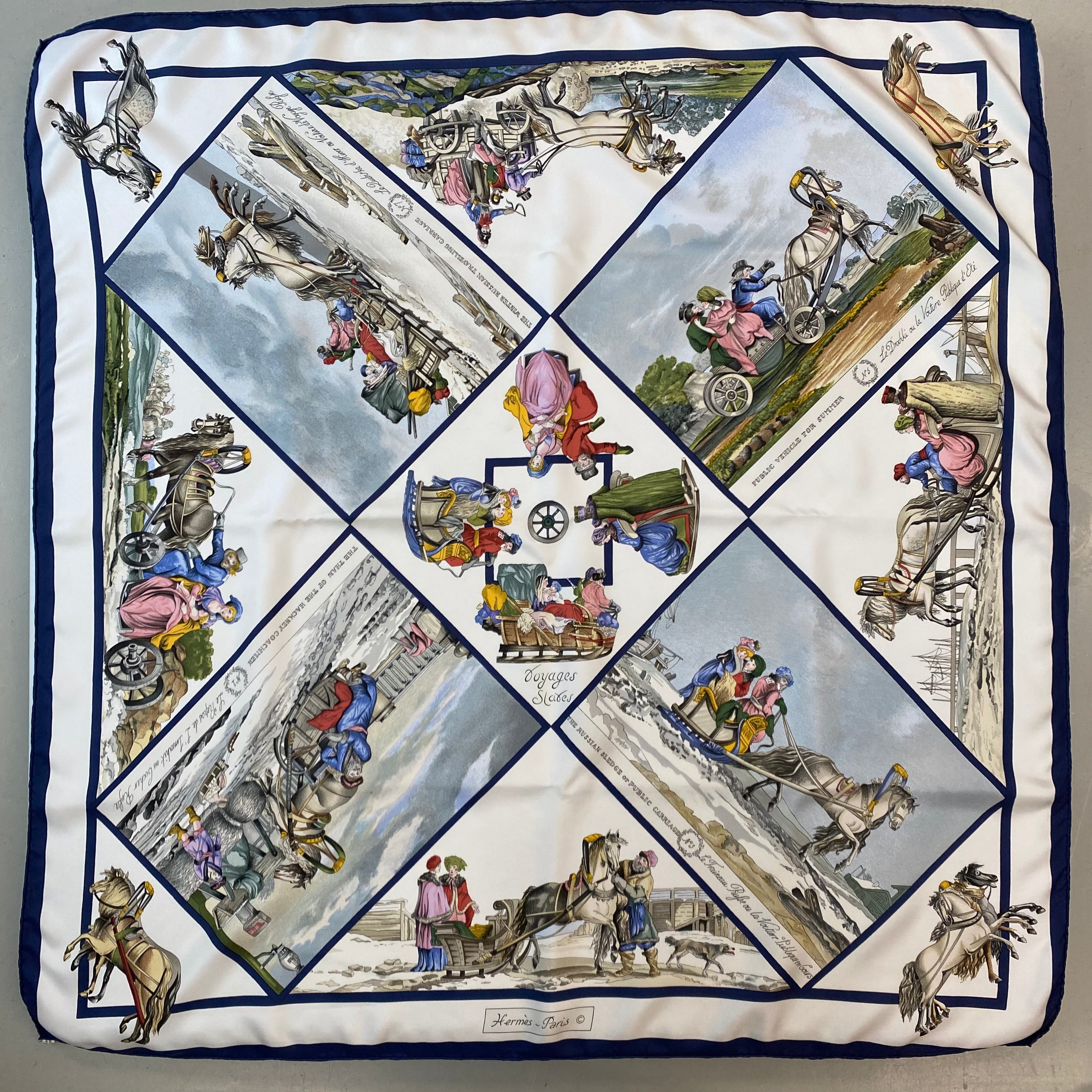Hermès Voyages Slaves Silk Scarf Rare