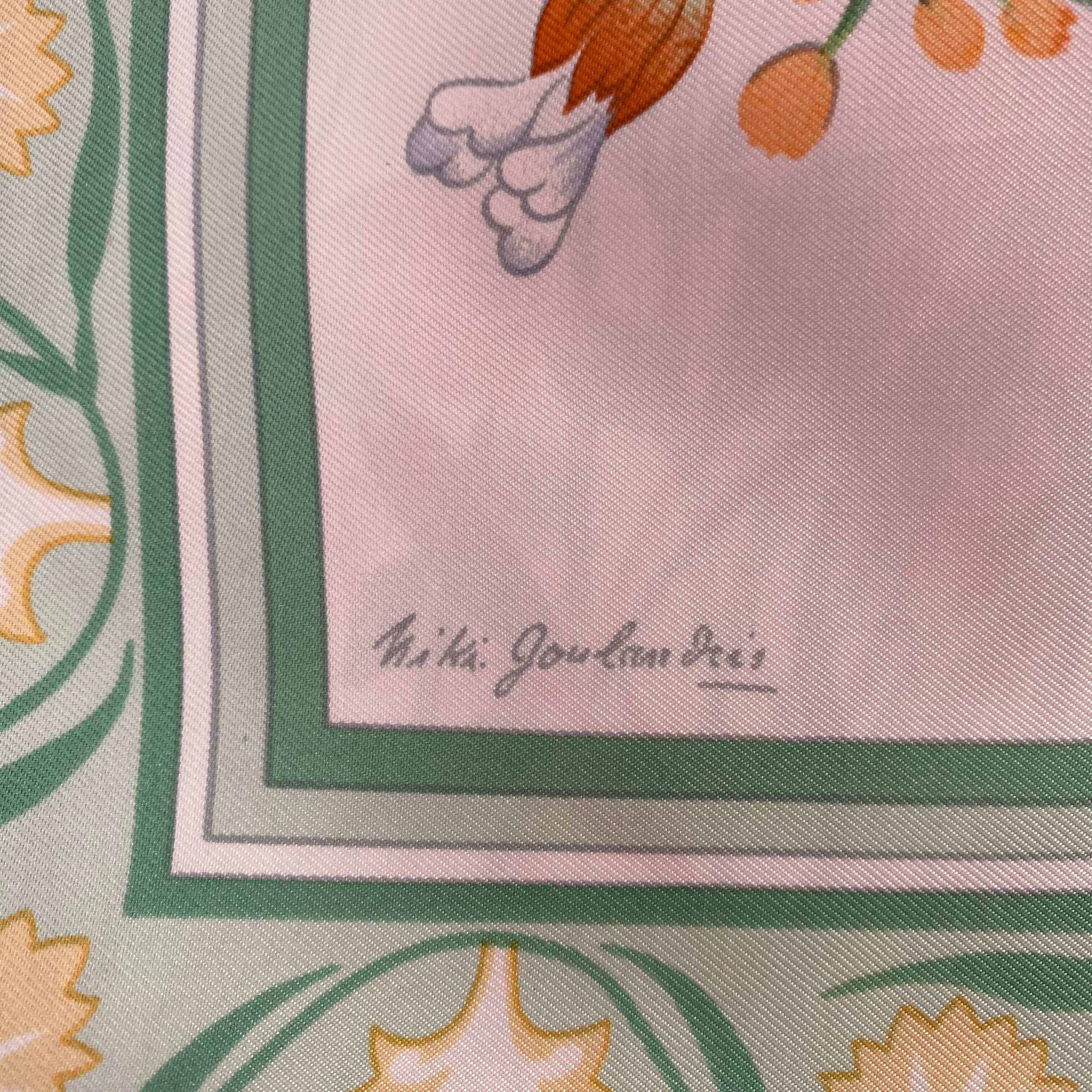 Hermès Oeillets Sauvages et autres Caryophyllées Silk Scarf