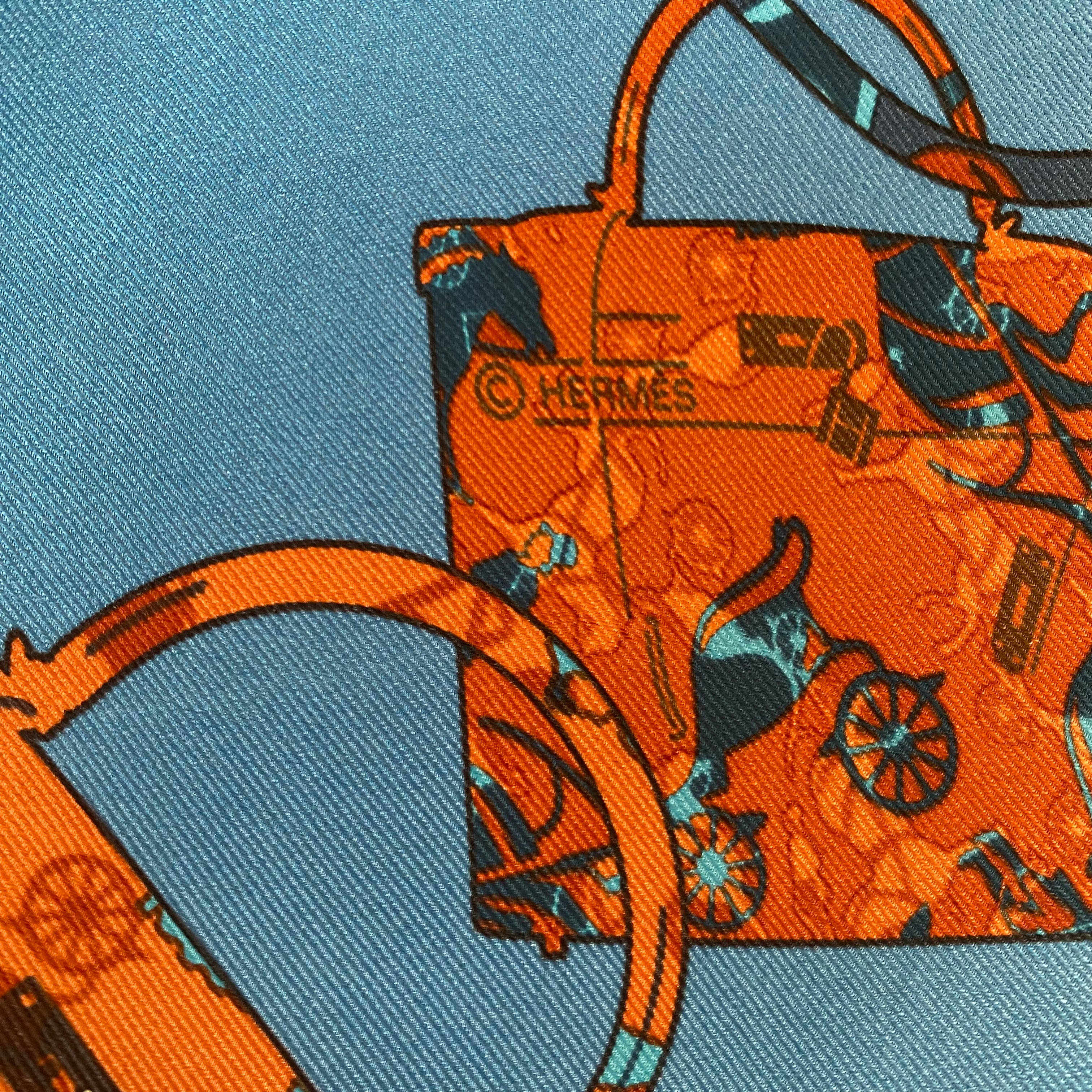 Hermès 70 Kelly en Calèche Silk Scarf
