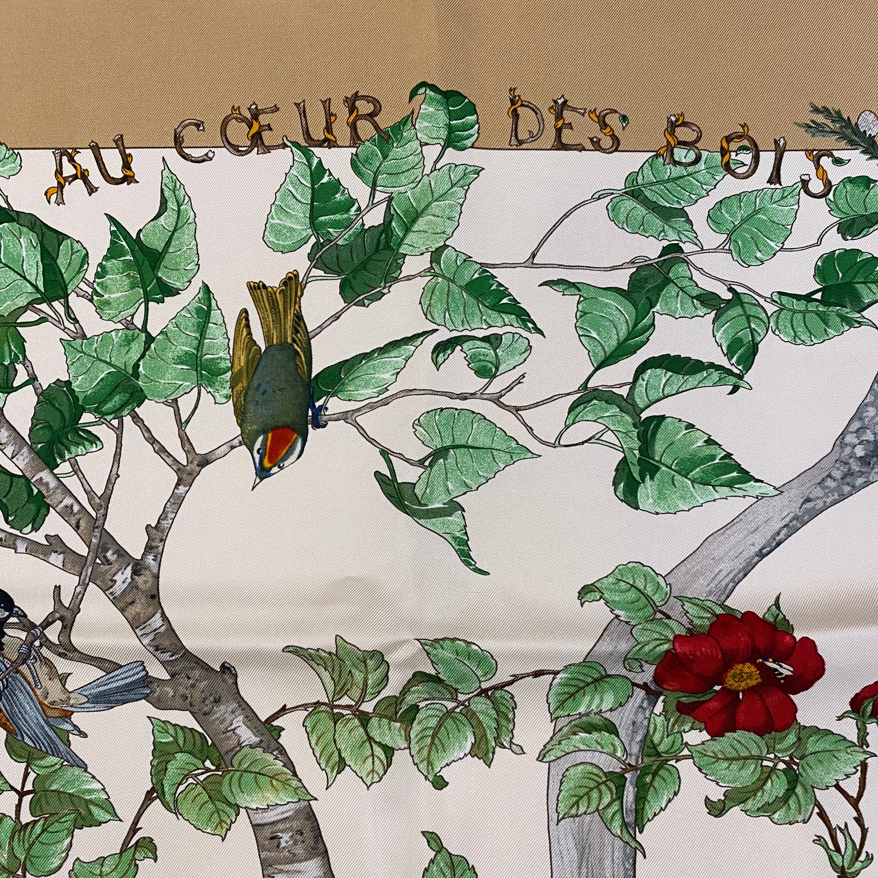 Hermès Au Coeur des Bois Silk Scarf