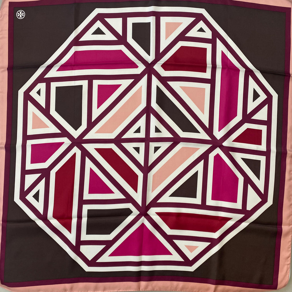 Brand New Tory Burch Geometric Silk Scarf