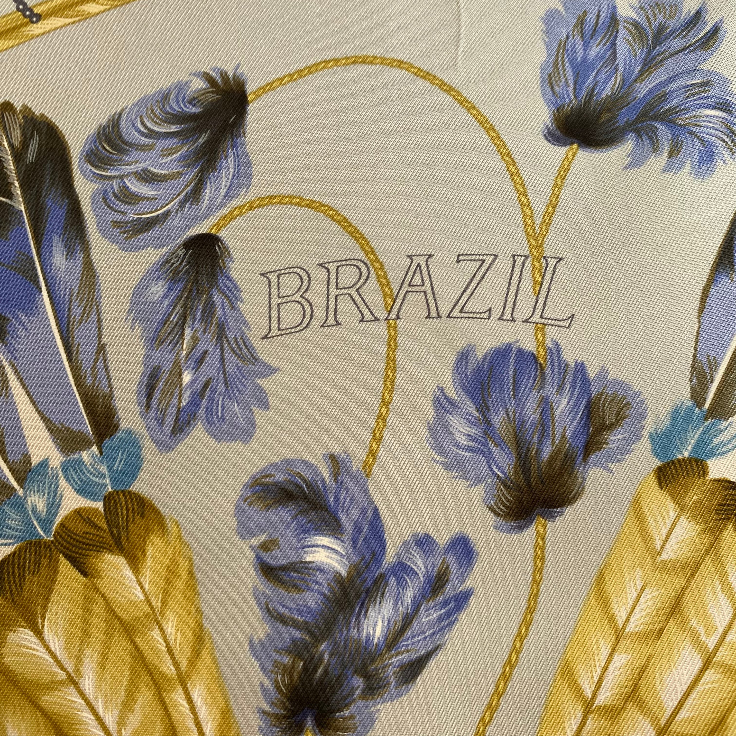 Brand New Boxed Hermès Brazil Silk Scarf