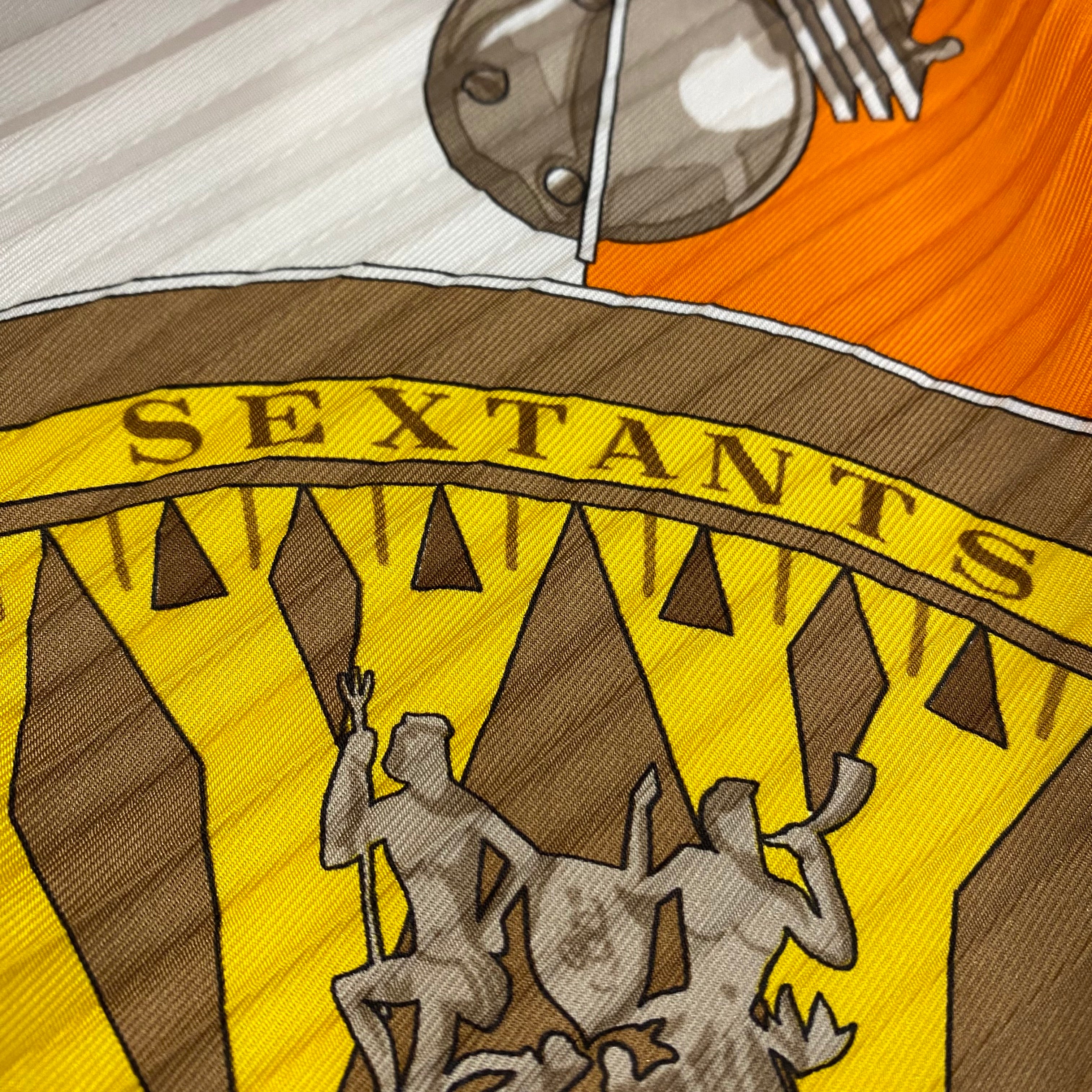 Hermès Sextants Plissé Silk Scarf