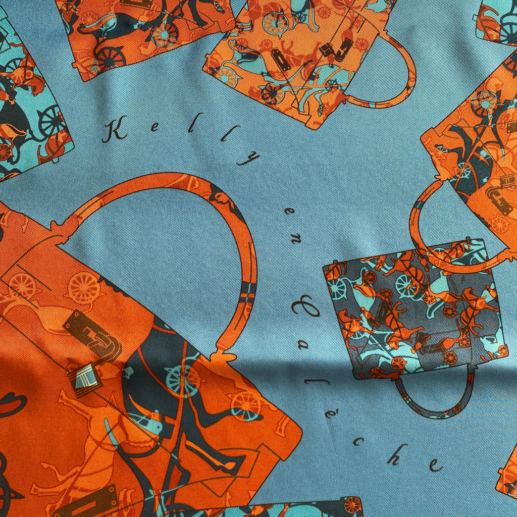 Hermès 70 Kelly en Calèche Silk Scarf